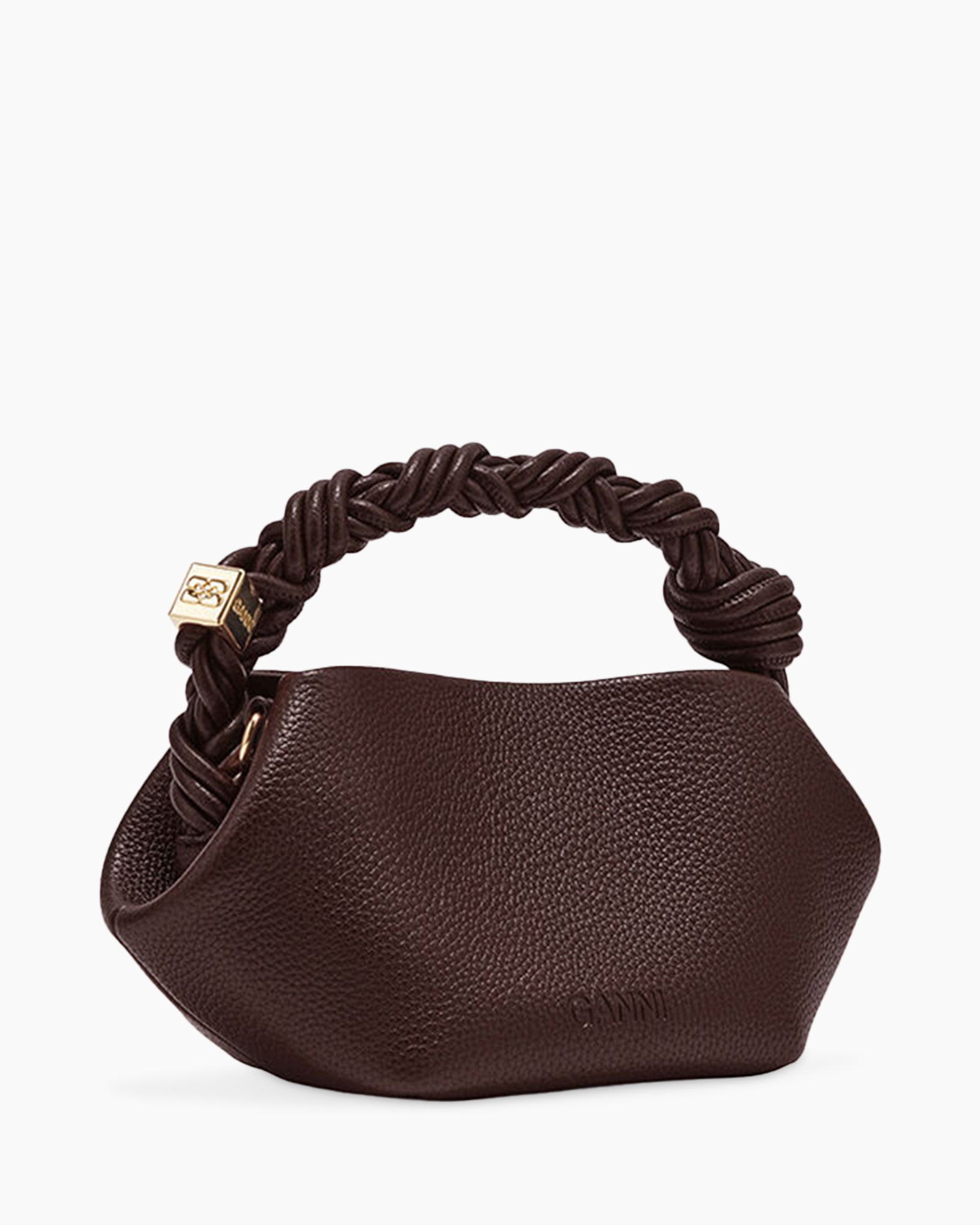 handbag, brown, pebbled leather, top-handle, bag-with-shoulder-strap