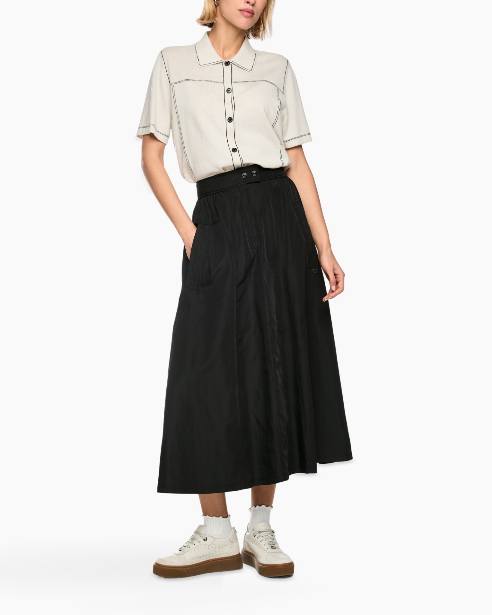 shirt, shortsleeve, top-stitching, collared, button-down