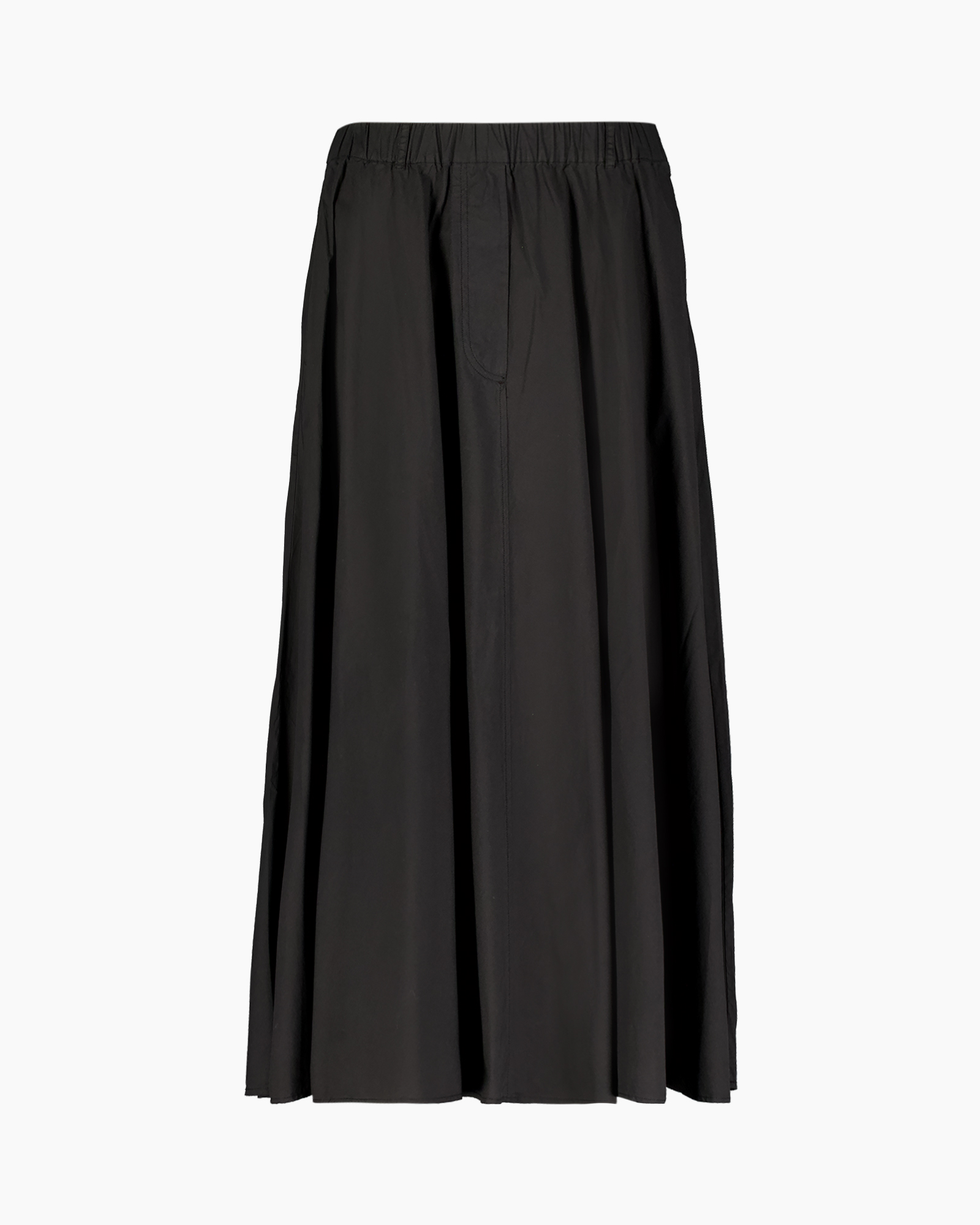 skirt, long, black, elastic waistband, pleated