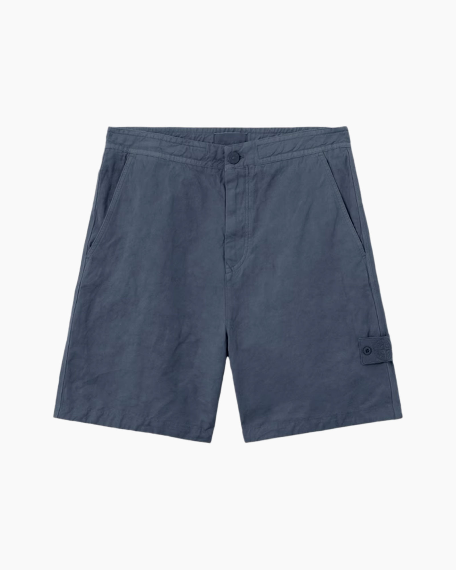 shorts, cargo, knee-length, solid, blue