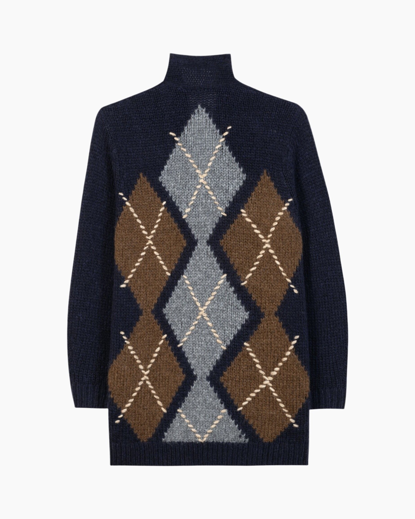 turtleneck, sweater, argyle, knit, pattern