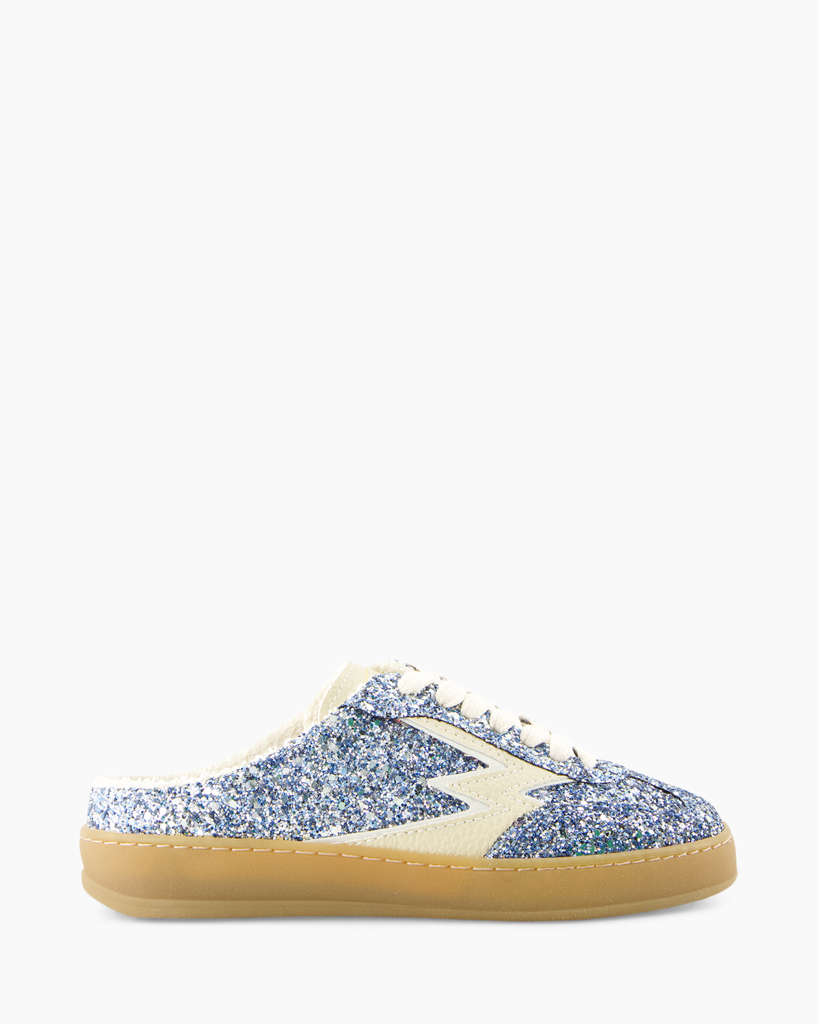 glitter sneaker, sparkle shoe, low top, gum sole, glittery blue