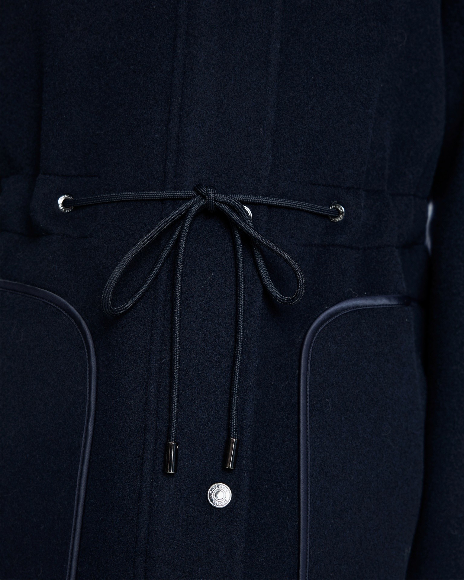 hood, drawstring, pocket, navy, coat