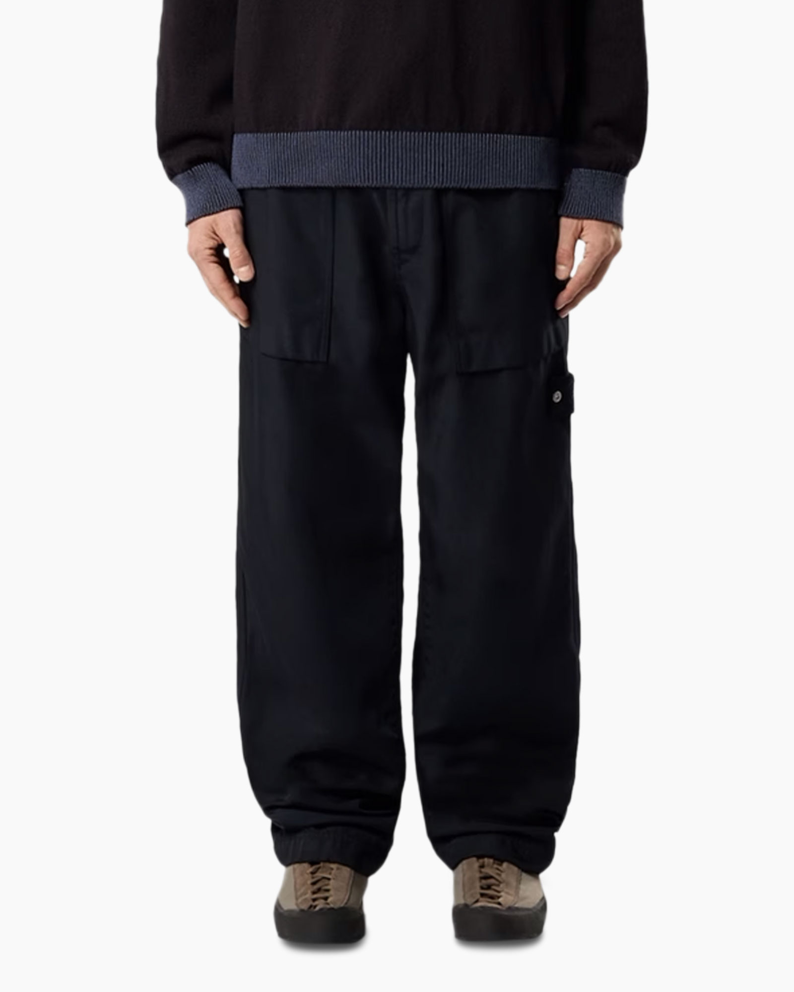 trousers, pants, cargo pants, black pants, elastic cuff