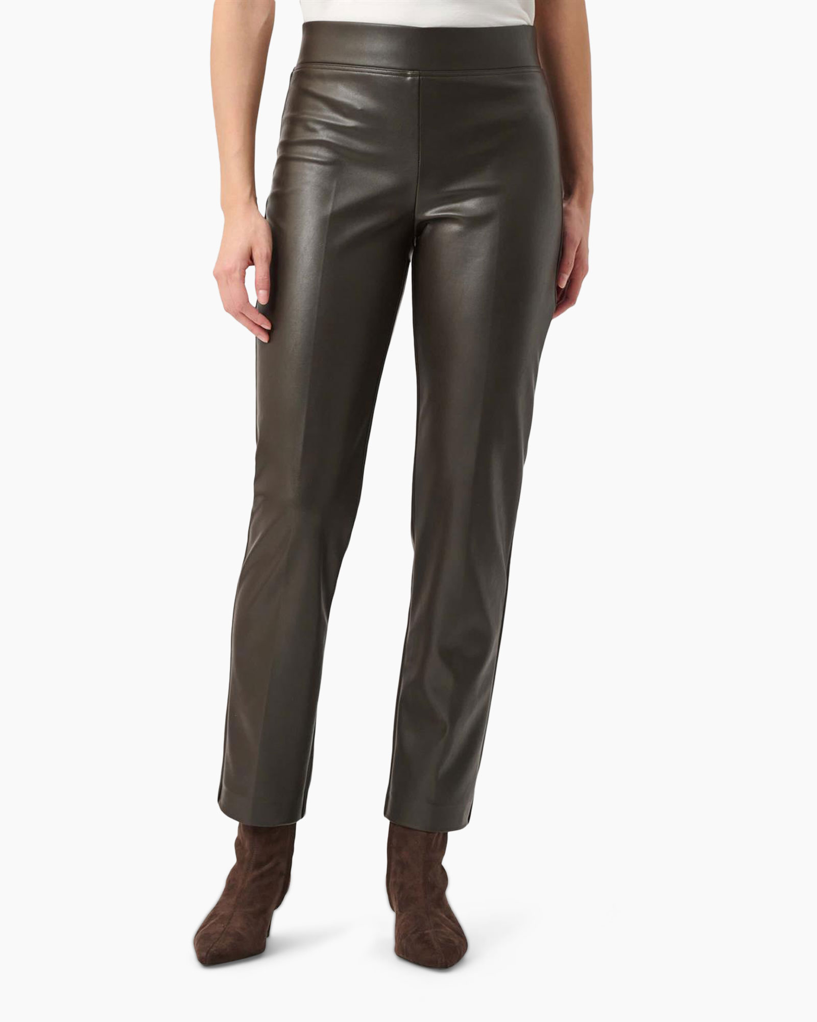 pants, trousers, leather, brown, ankle