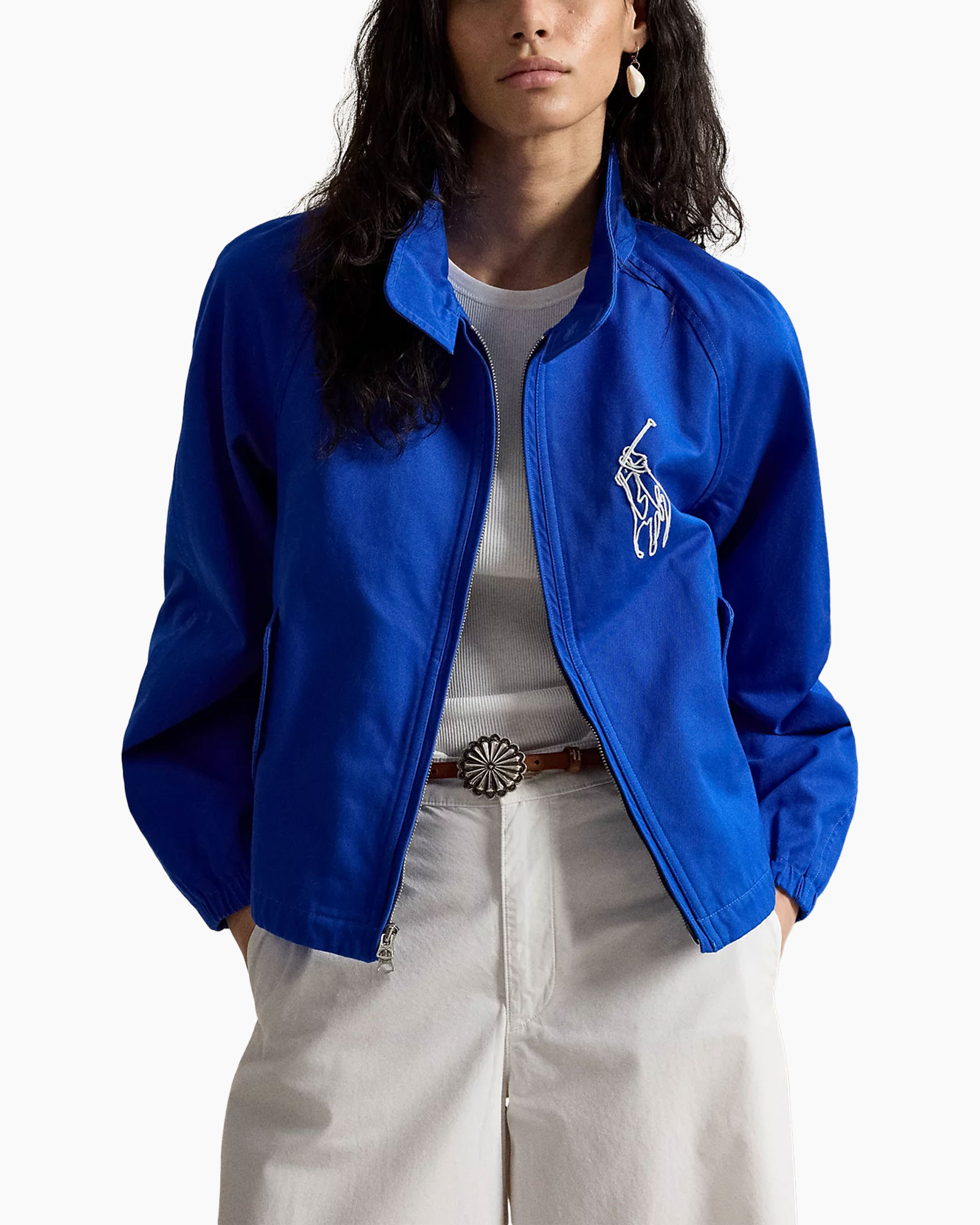 jacket, blue, zipper, embroidery, polo-pony-light-blue?, belt