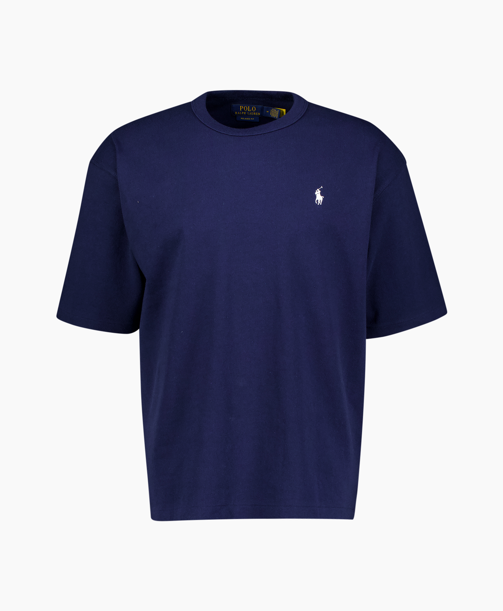 t-shirt, short sleeve, crew neck, navy blue, logo small