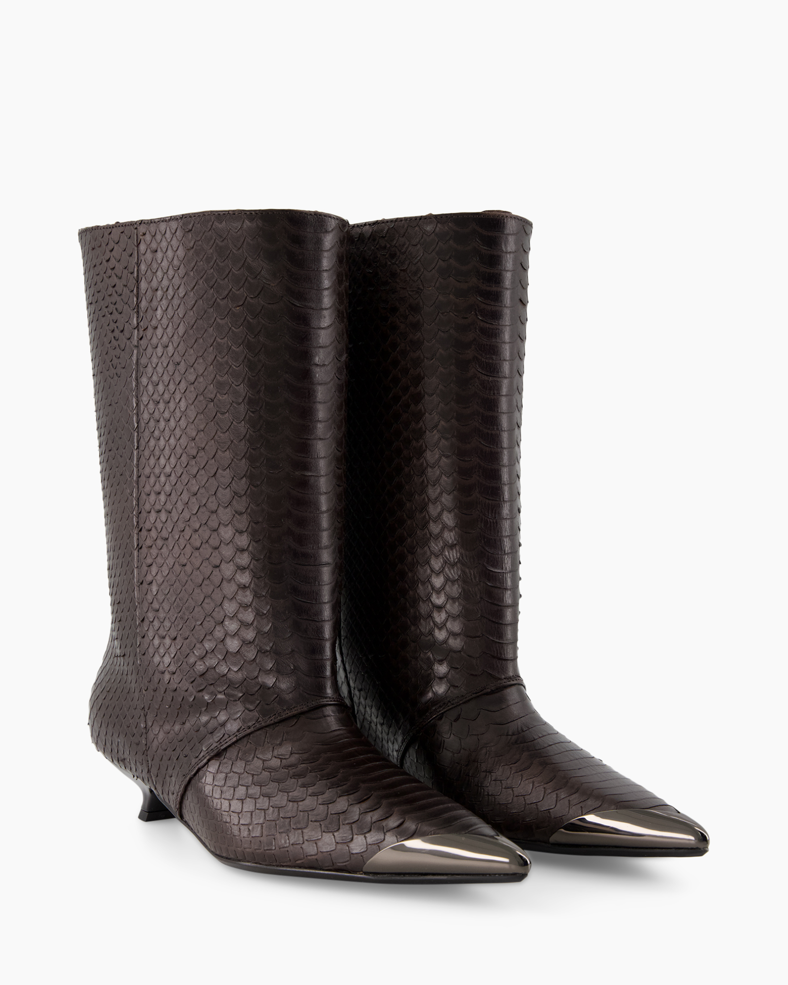 ankle boot, boots, brown, snakeskin, mid heel