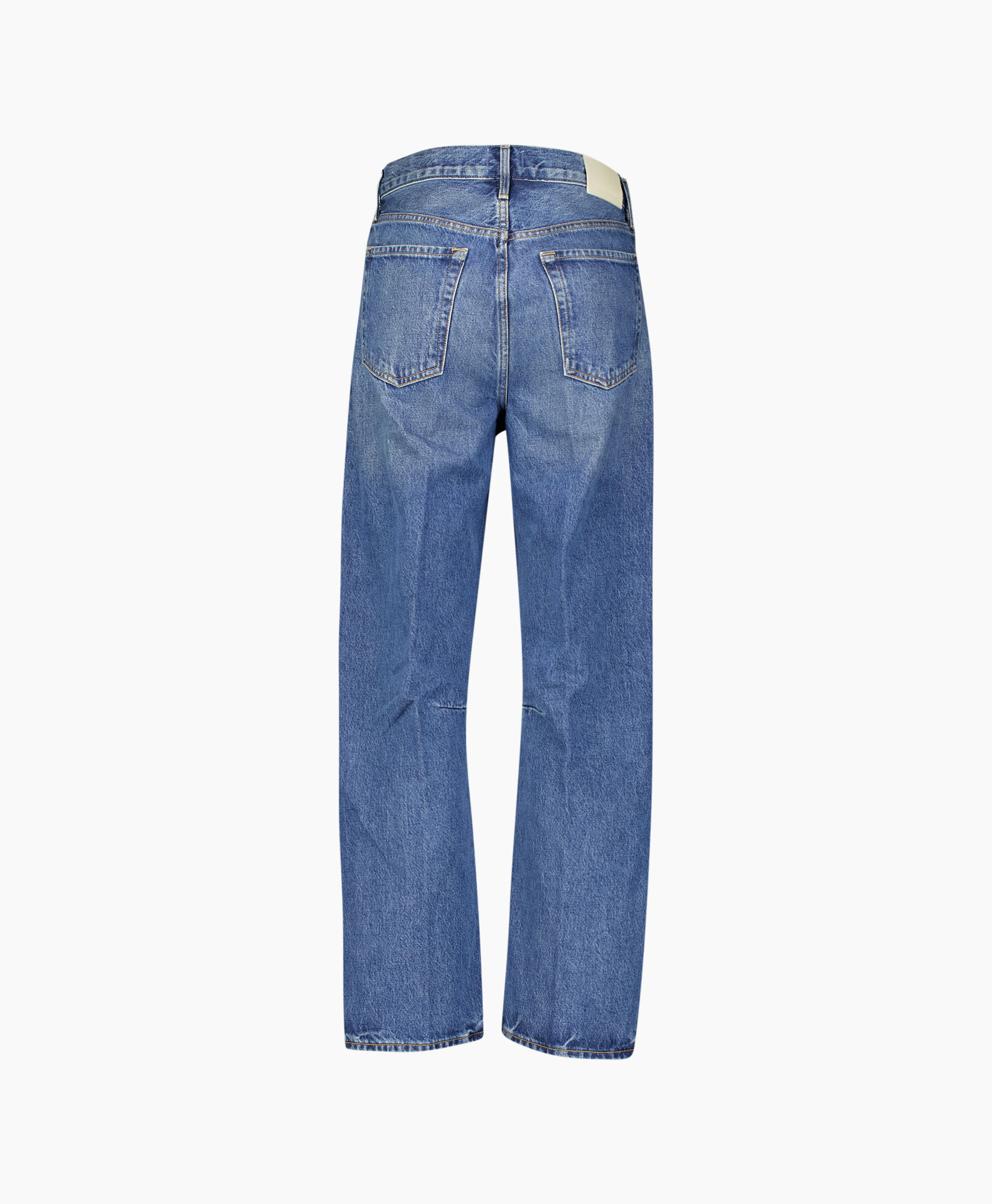 jeans, denim, blue, back pockets, straight leg