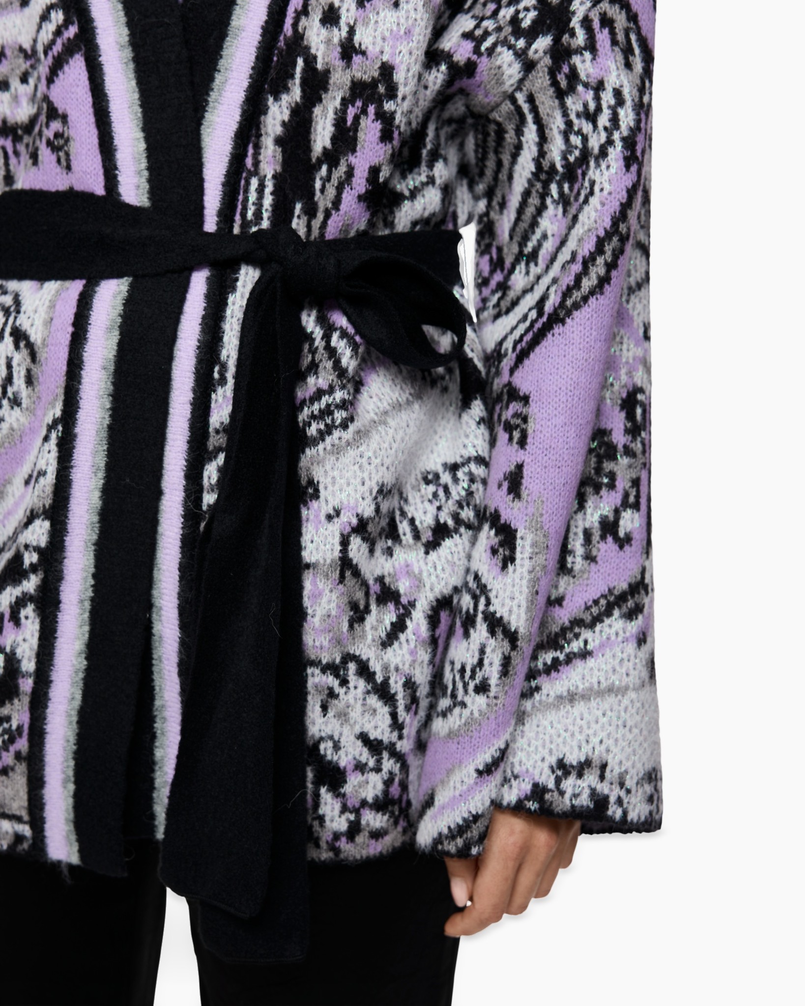 cardigan, knitted, wrap, belt, purple