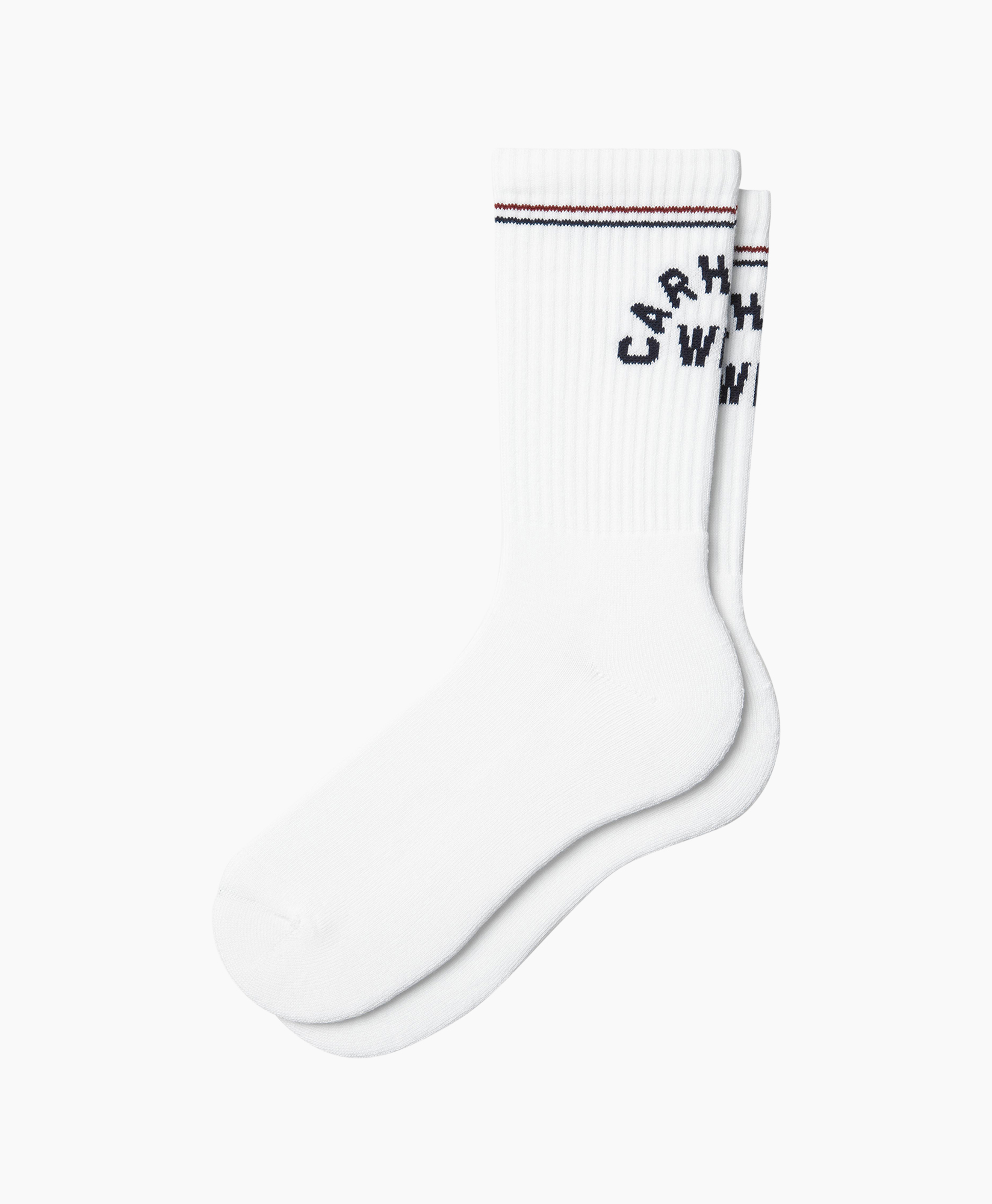 socks, crew, white, ribbed, navy-stripe