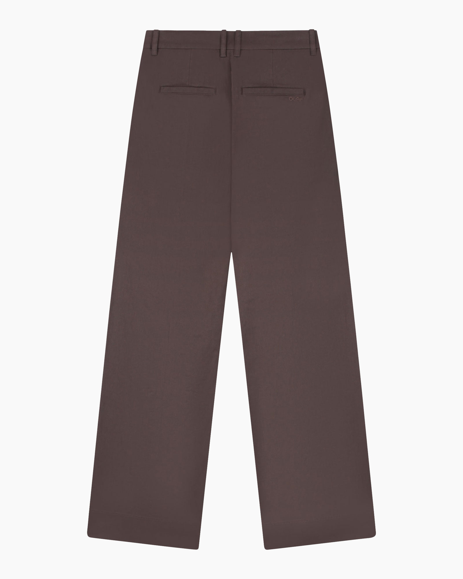 pants, trousers, brown, flat-front, back pockets