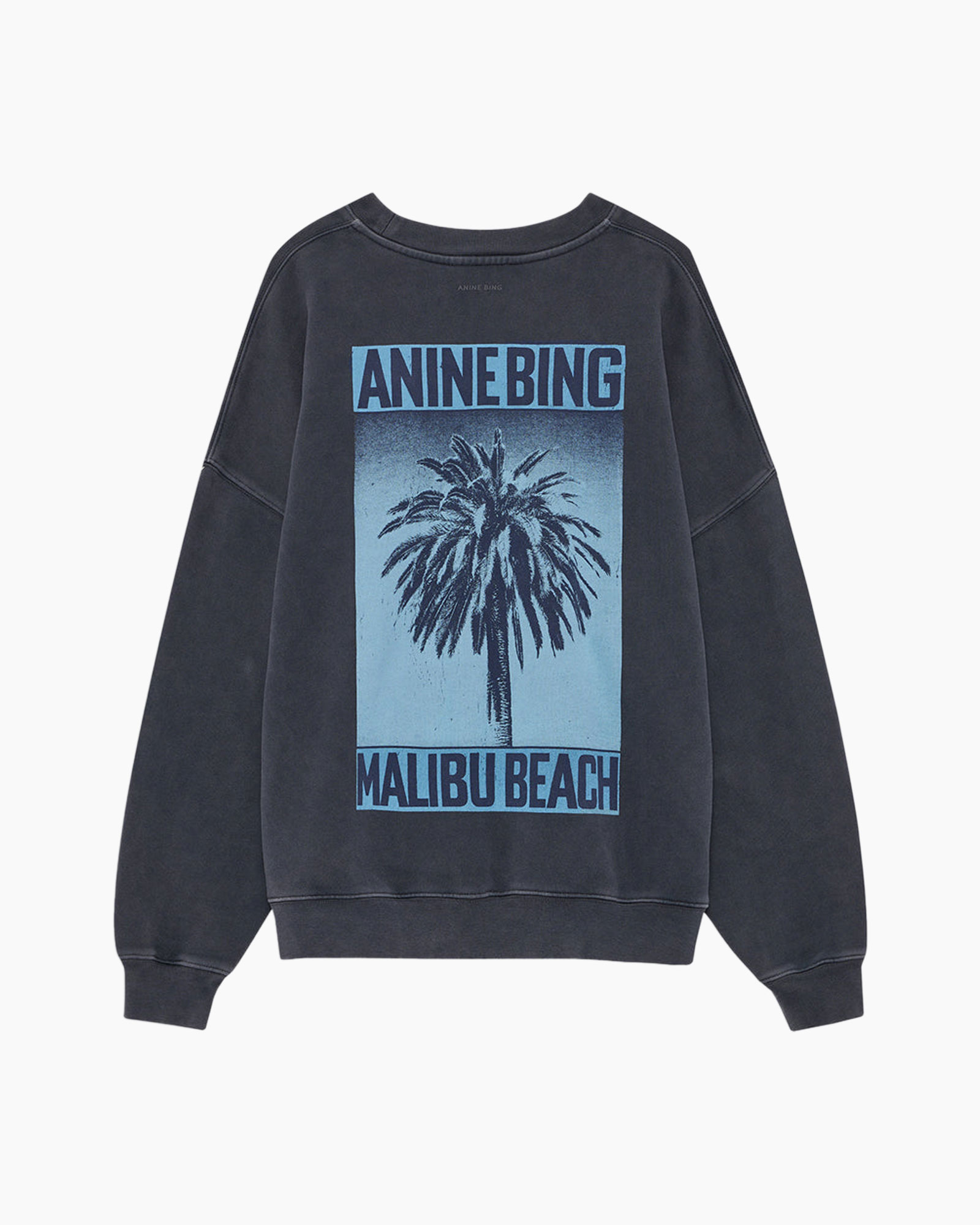 sweatshirt, pullover, graphic, palm tree, blue print