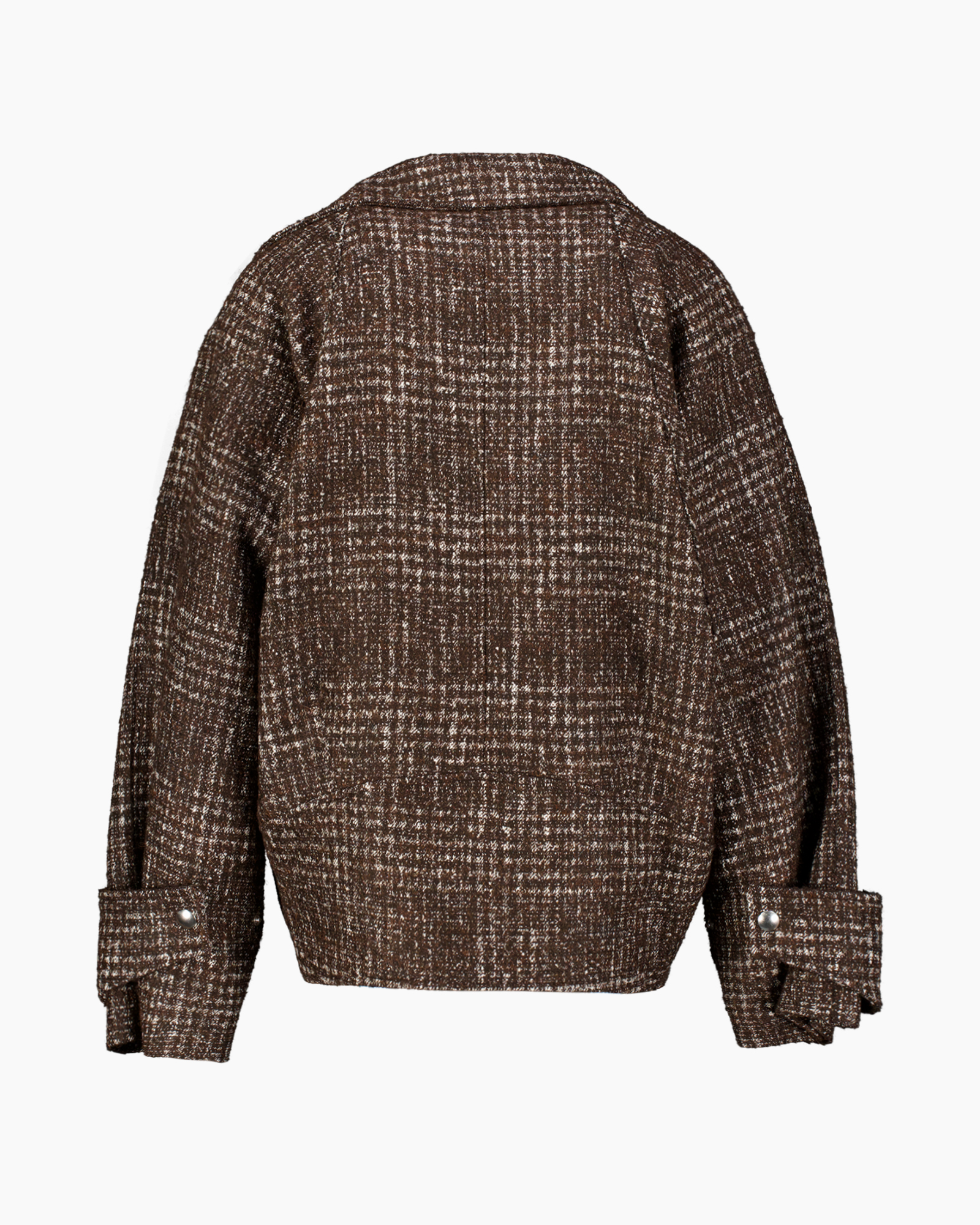 coat, tweed, brown, belted, double-breasted