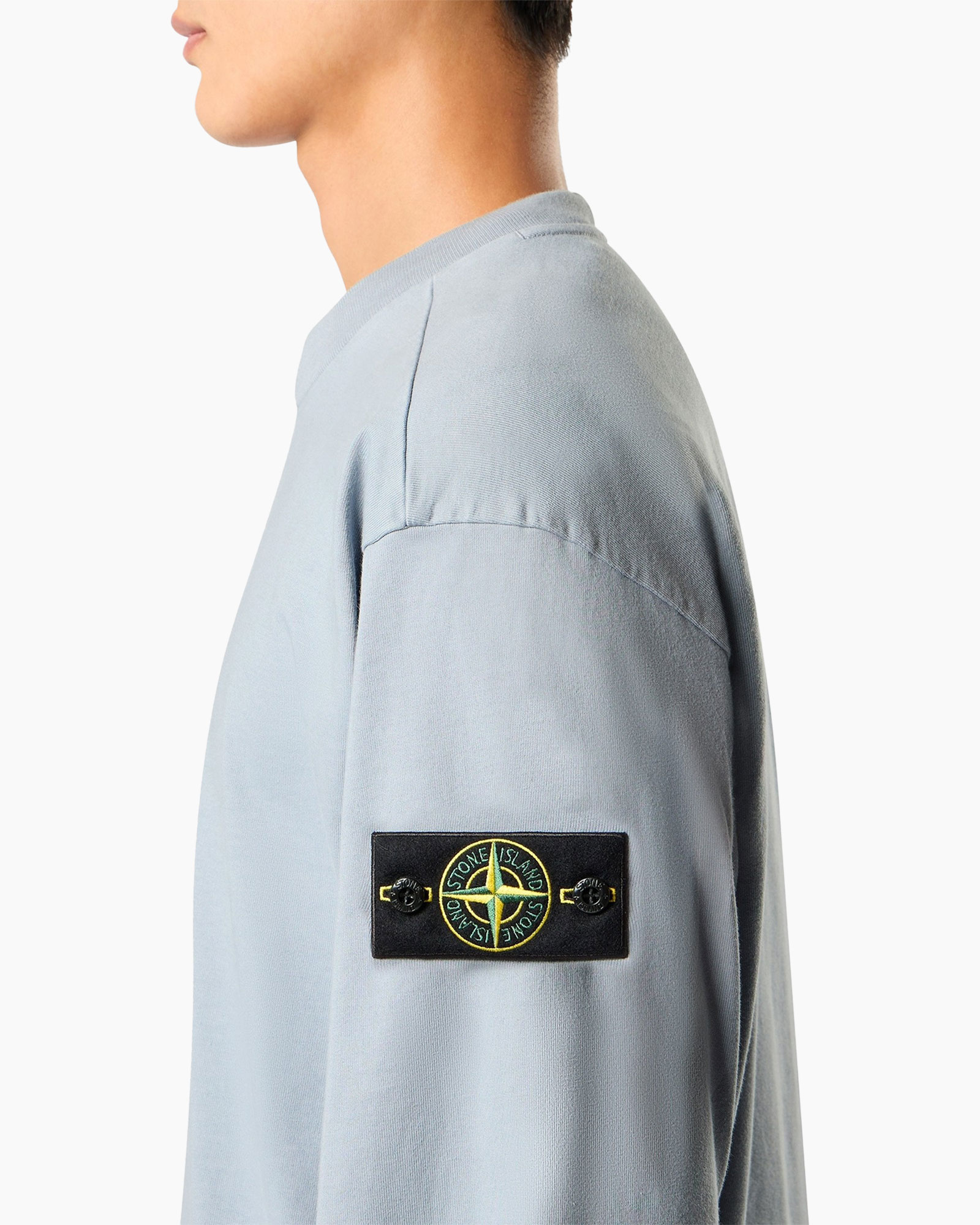 long-sleeve, light-blue, patch, stone-island, crew-neck