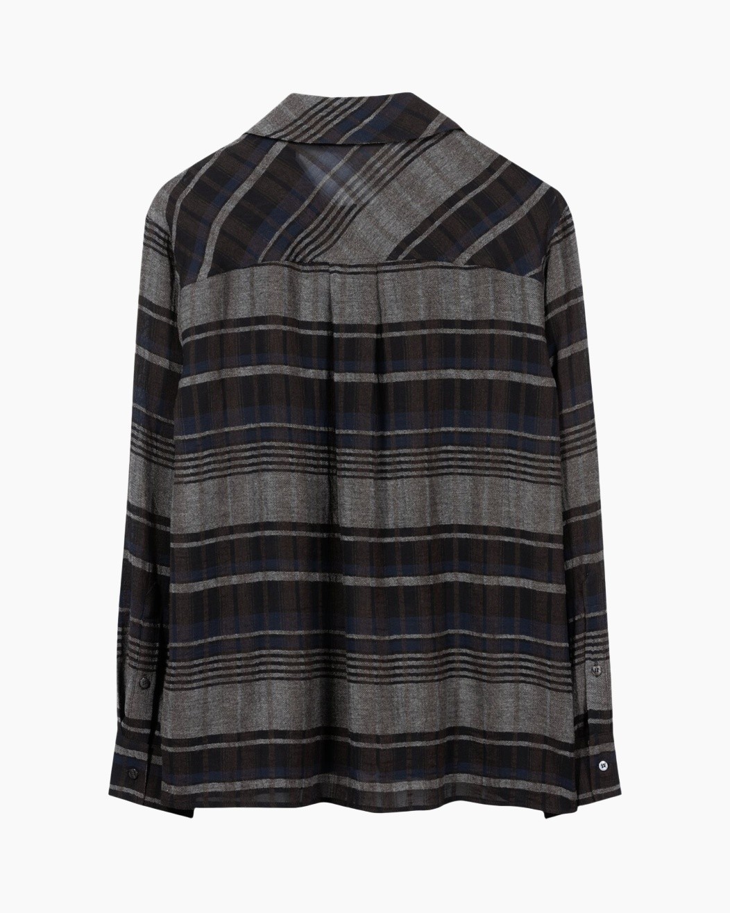 plaid, shirt, long-sleeve, buttoned, collar
