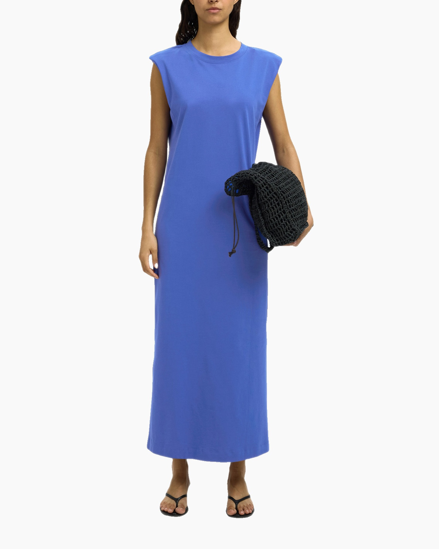 Jurk Halley Sl Shoulderpad Ankle Dres Blauw