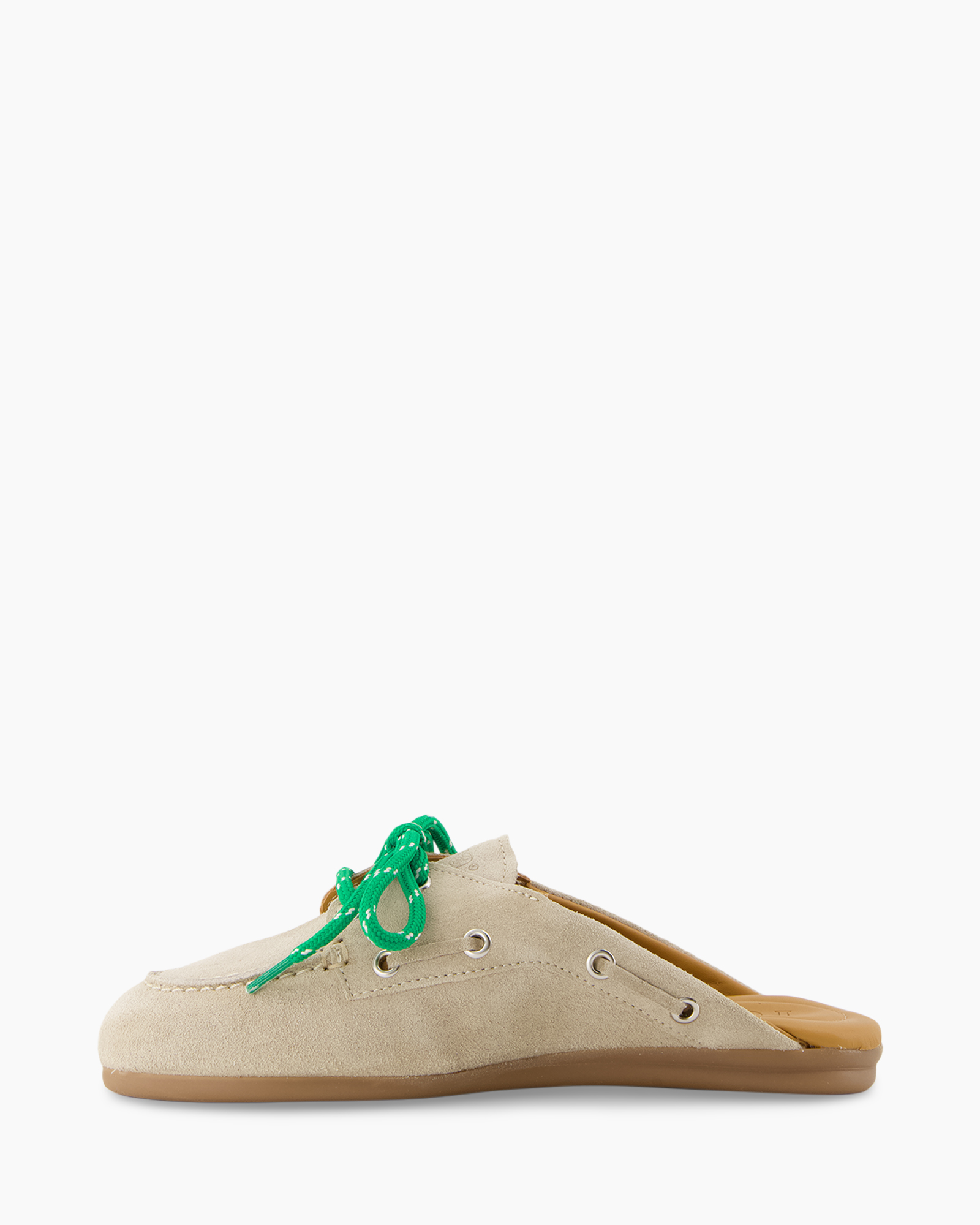 moccasin, slipper, beige, suede, green_laces