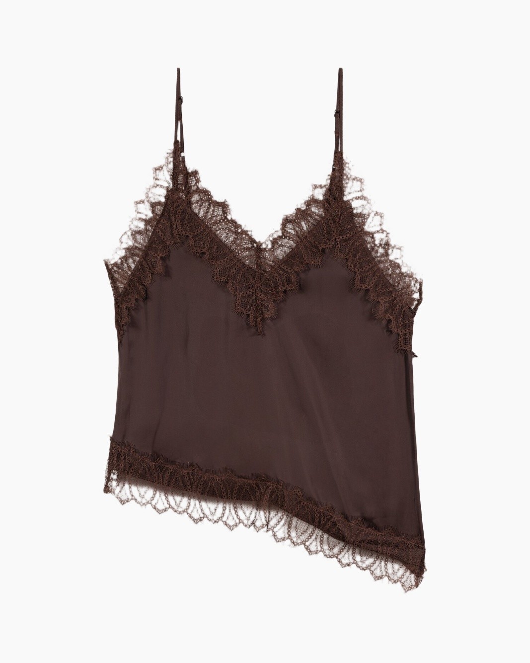 lace, camisole, brown, spaghetti-strap, trim