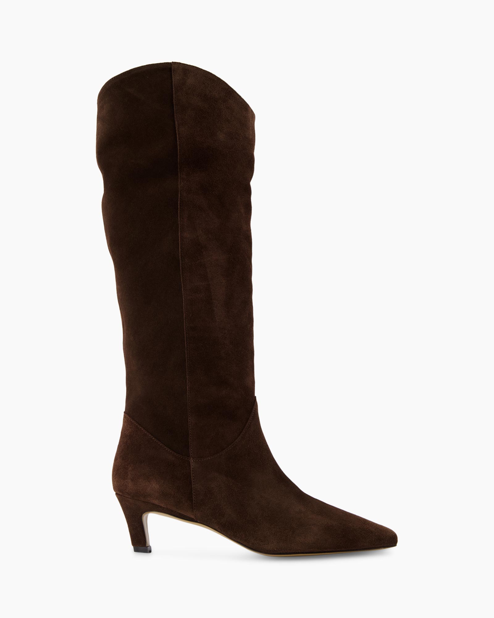 Lange Laars Cow Suede Donker Bruin