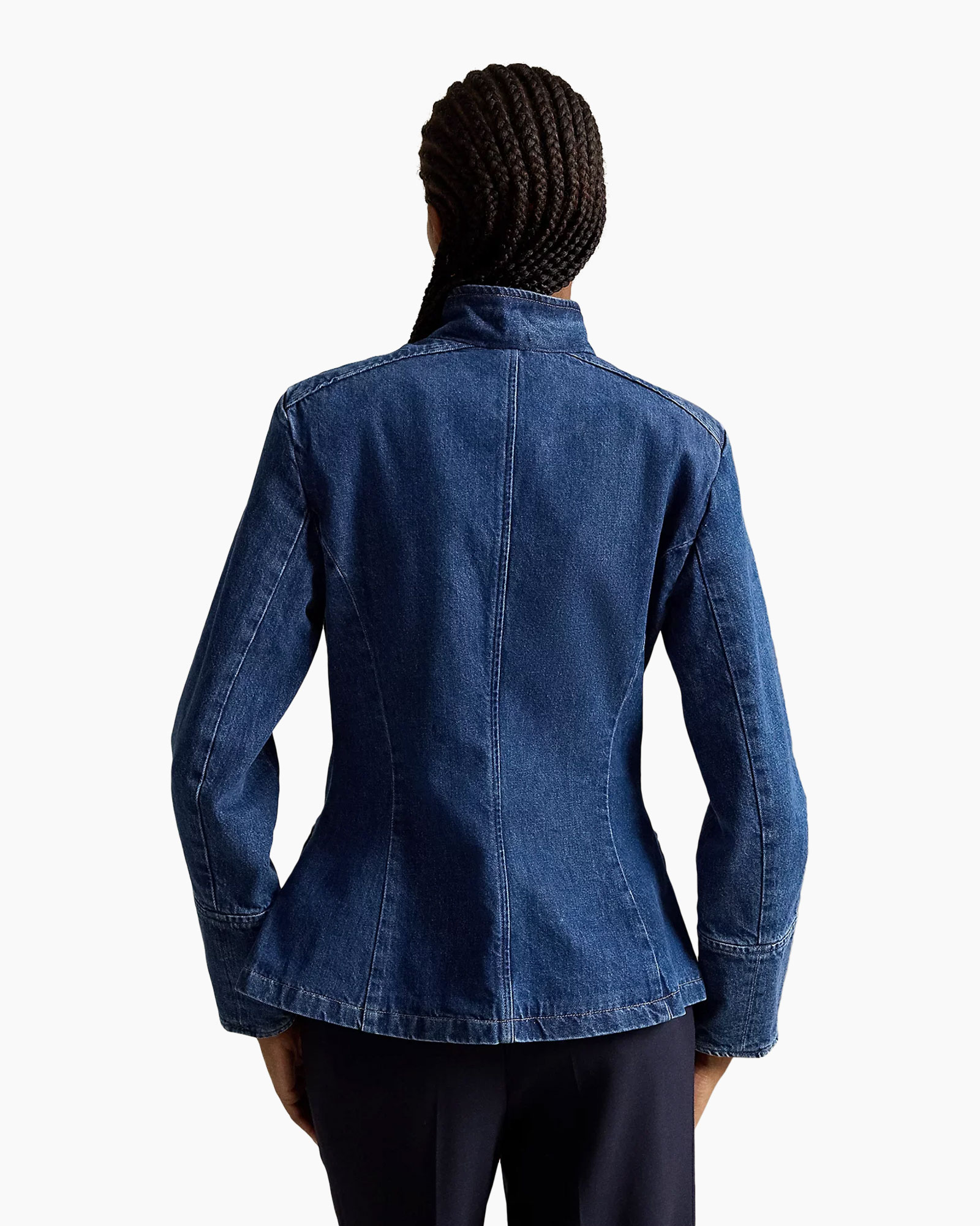 denim, jacket, button-front, hip-length, pockets