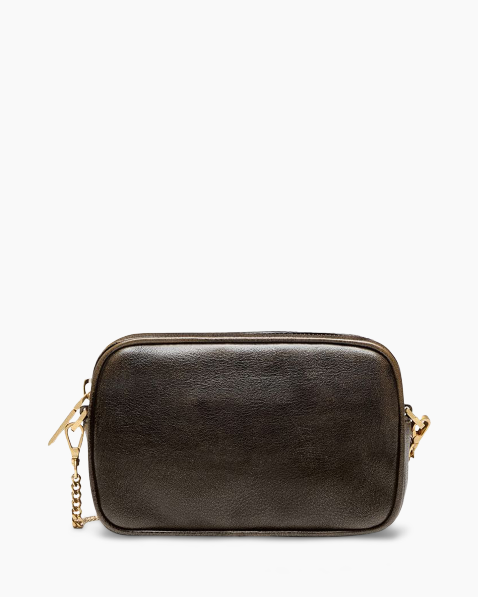 crossbody bag, stars design, brown leather, zippers, small size