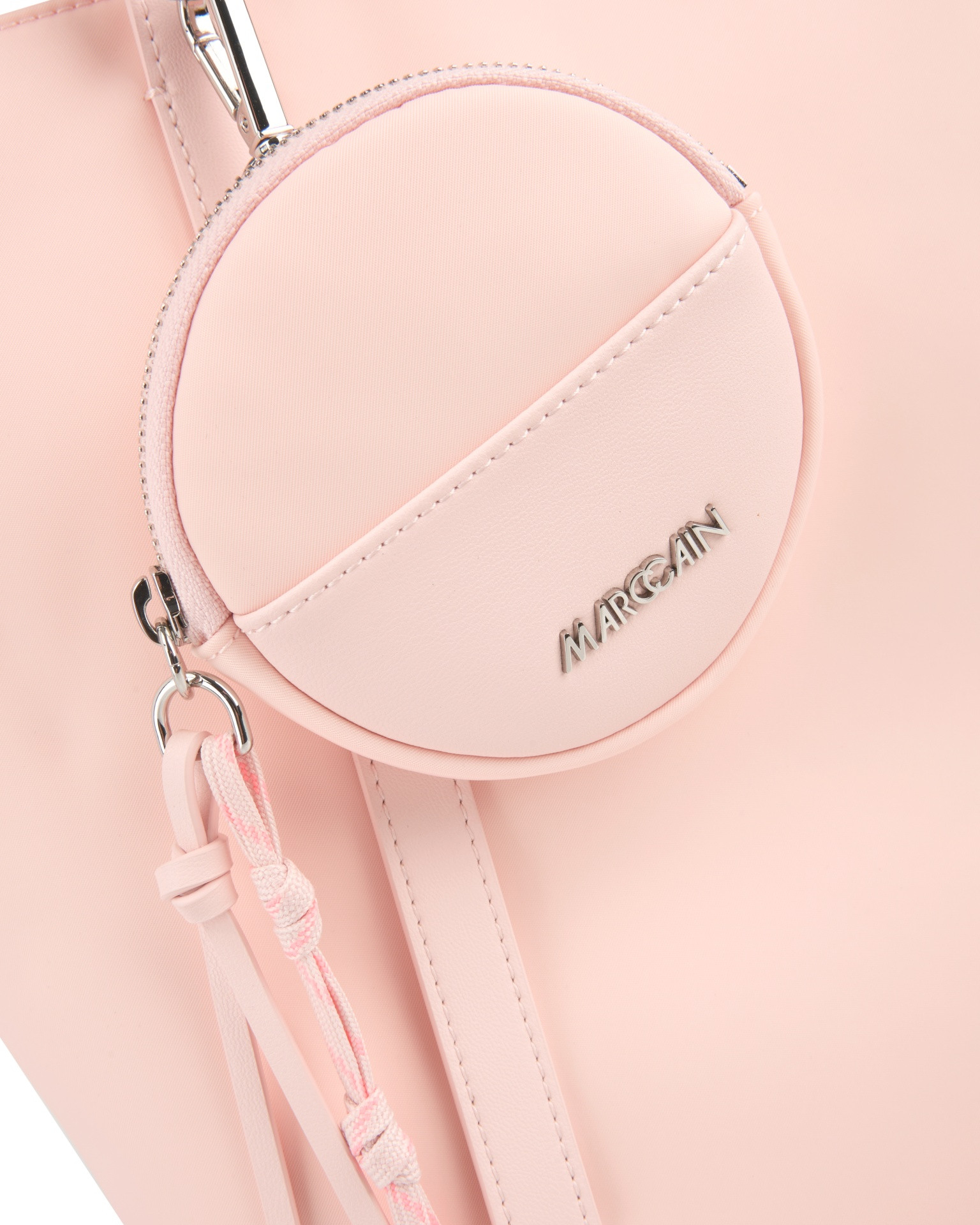 backpack, pink, mini bag, round pouch, zipper pull