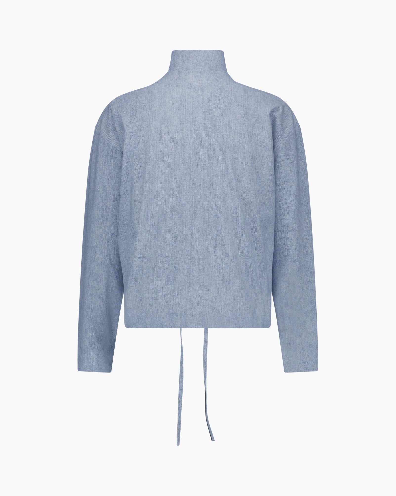 top, long sleeves, light blue, linen look, tunic ties