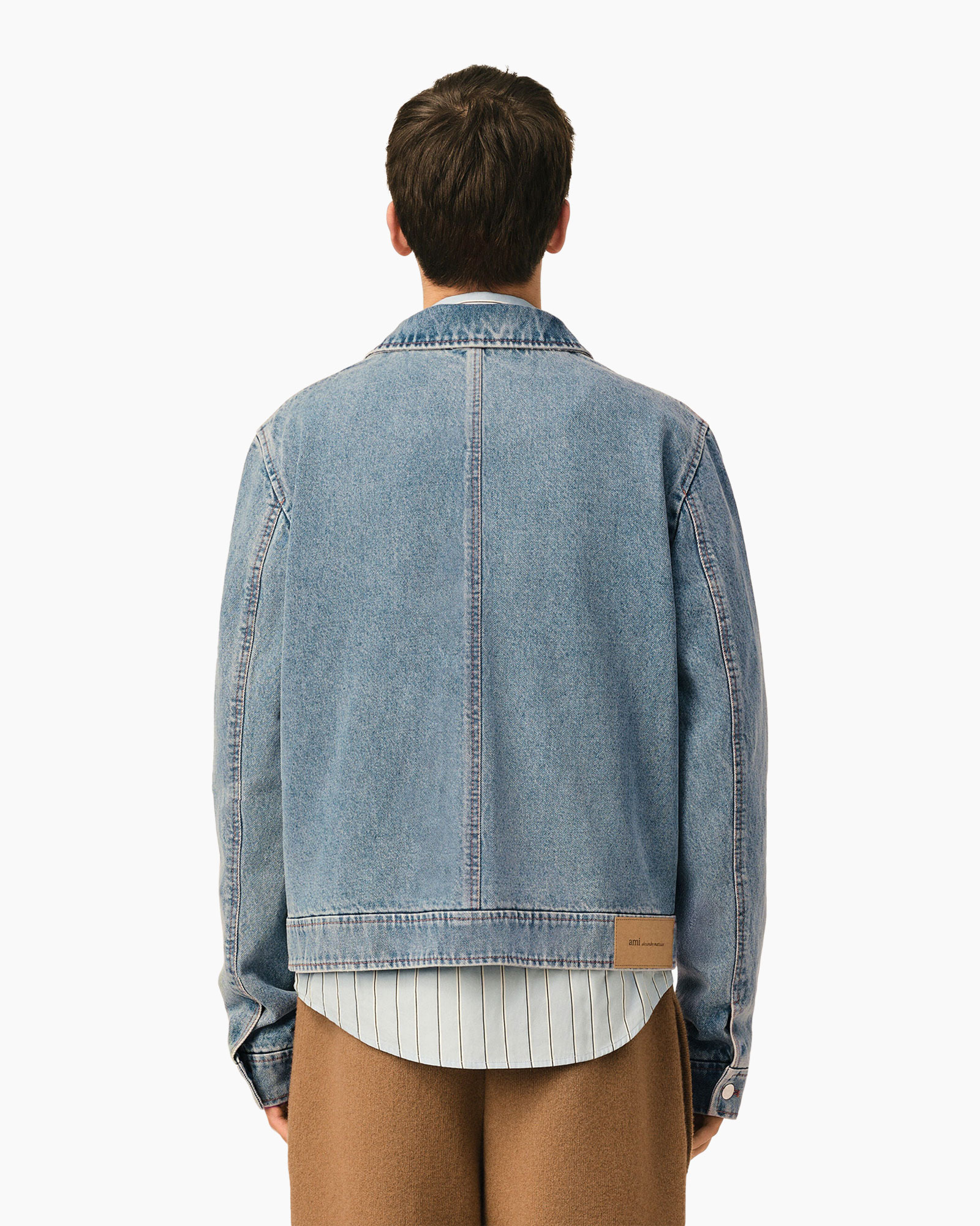 denim jacket, light blue, jean jacket, back view, casual jacket