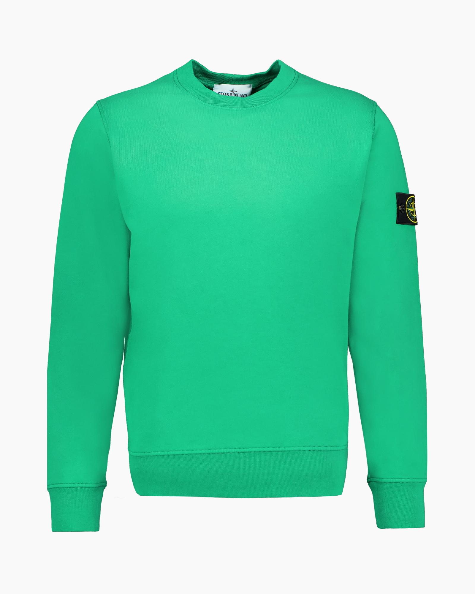 sweatshirt, green, long-sleeve, crew-neck, plain