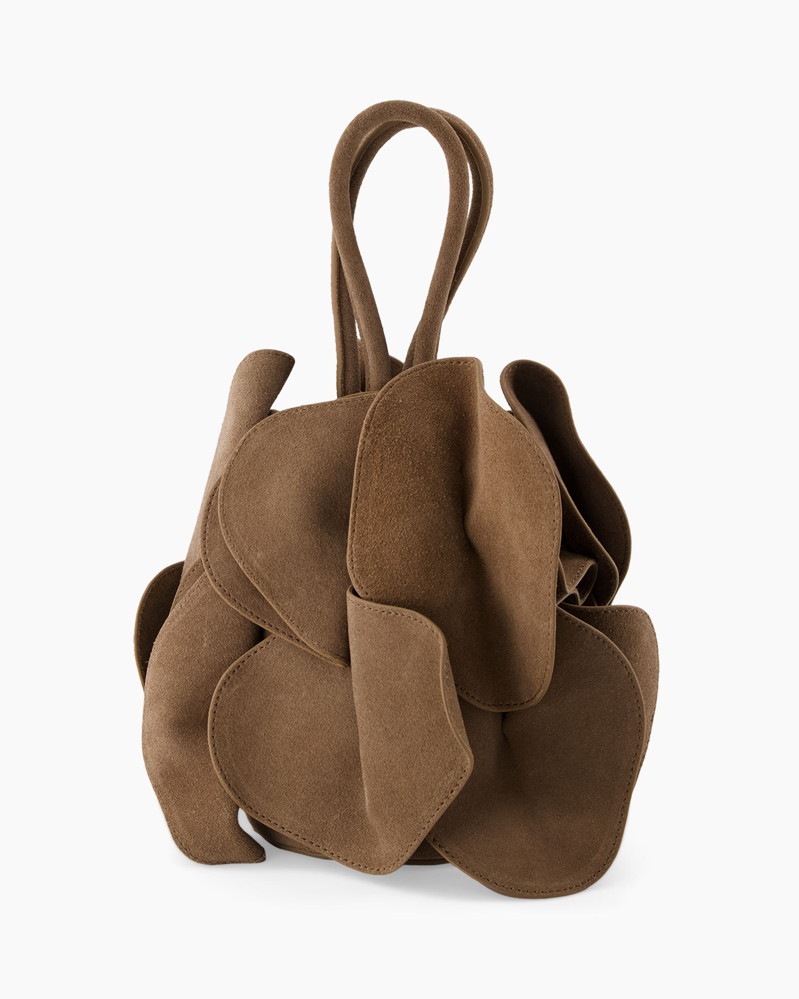 handbag, brown, suede, bag, multi-petal