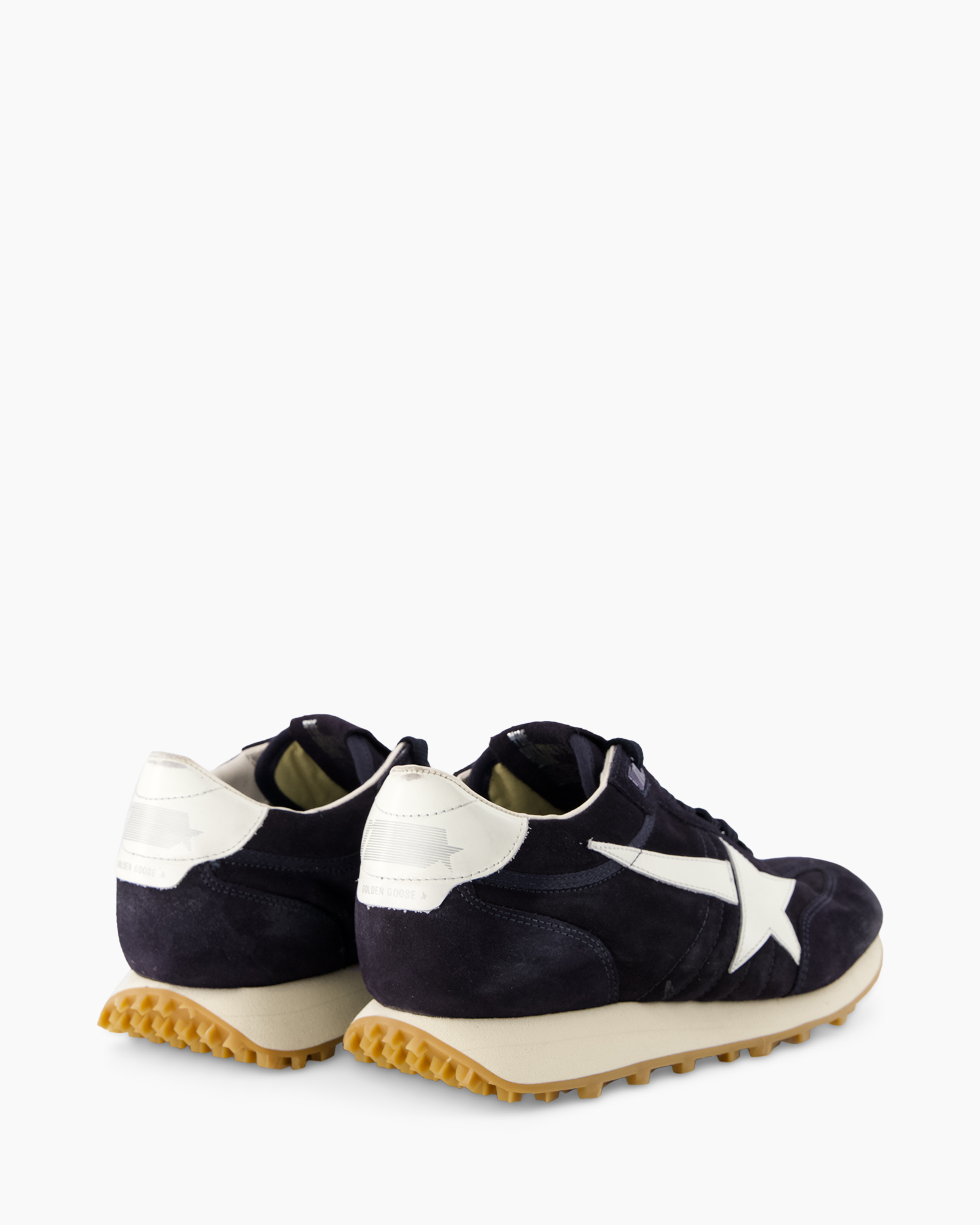 sneakers, runner, suede, navy, white details