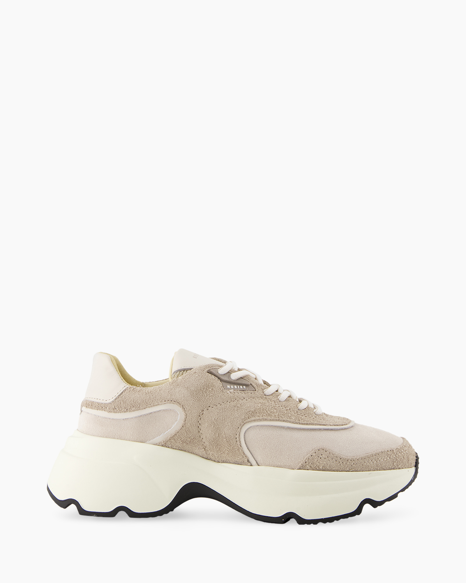 sneaker, chunky, beige, suede, laces