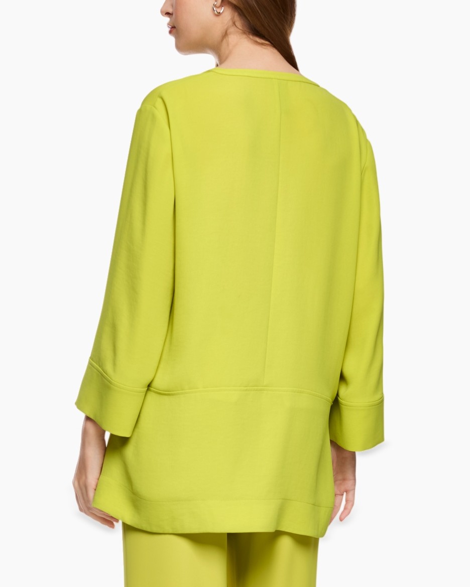 top, blouse, lime, loose fit, long sleeves