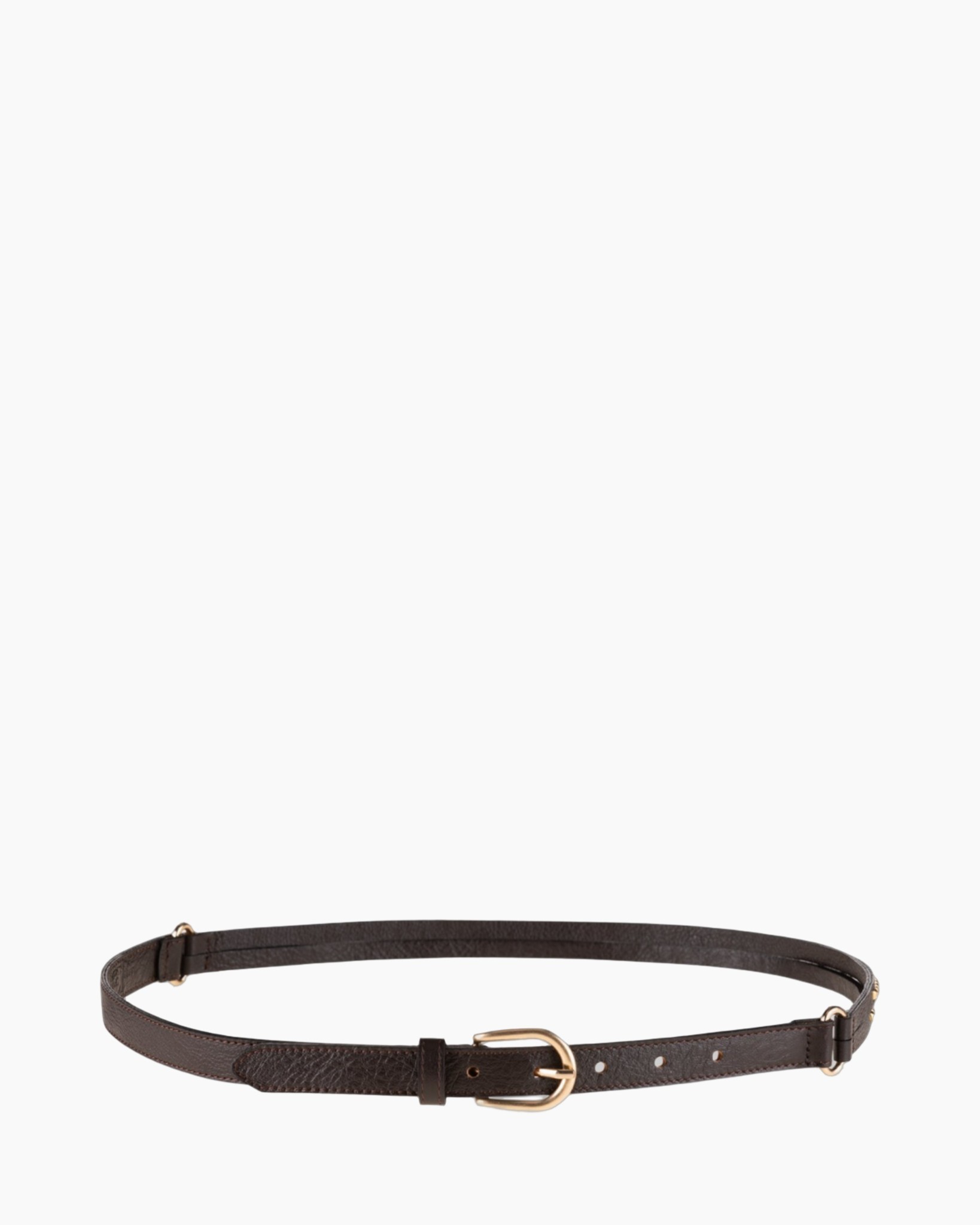 belt, leather, brown, medium-width, buckle
