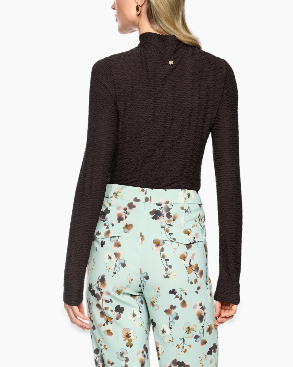 turtleneck, knit top, black, long sleeve, textured fabric