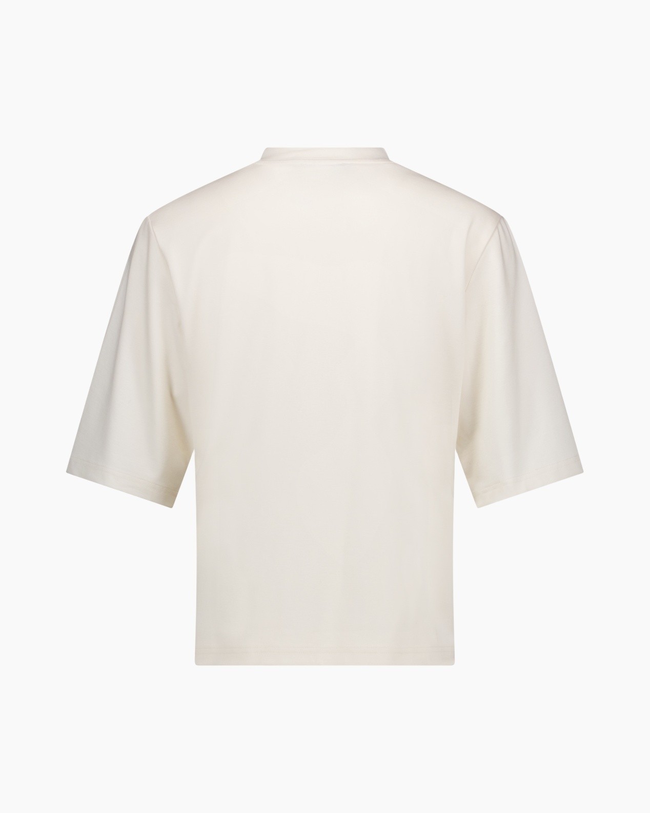 tshirt, short-sleeve, cream, plain, back-view