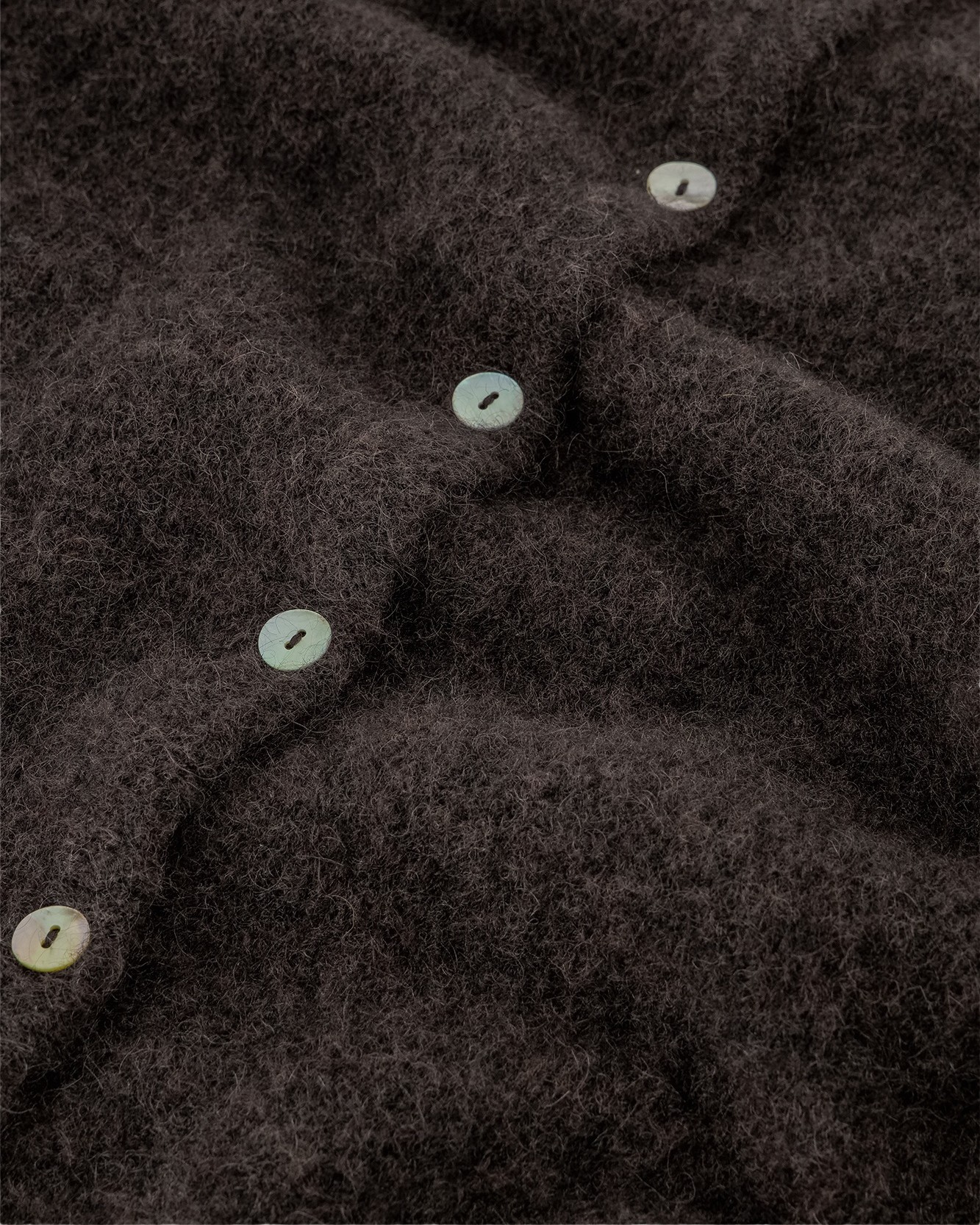 knitted, brown, cardigan, buttons, fuzzy texture