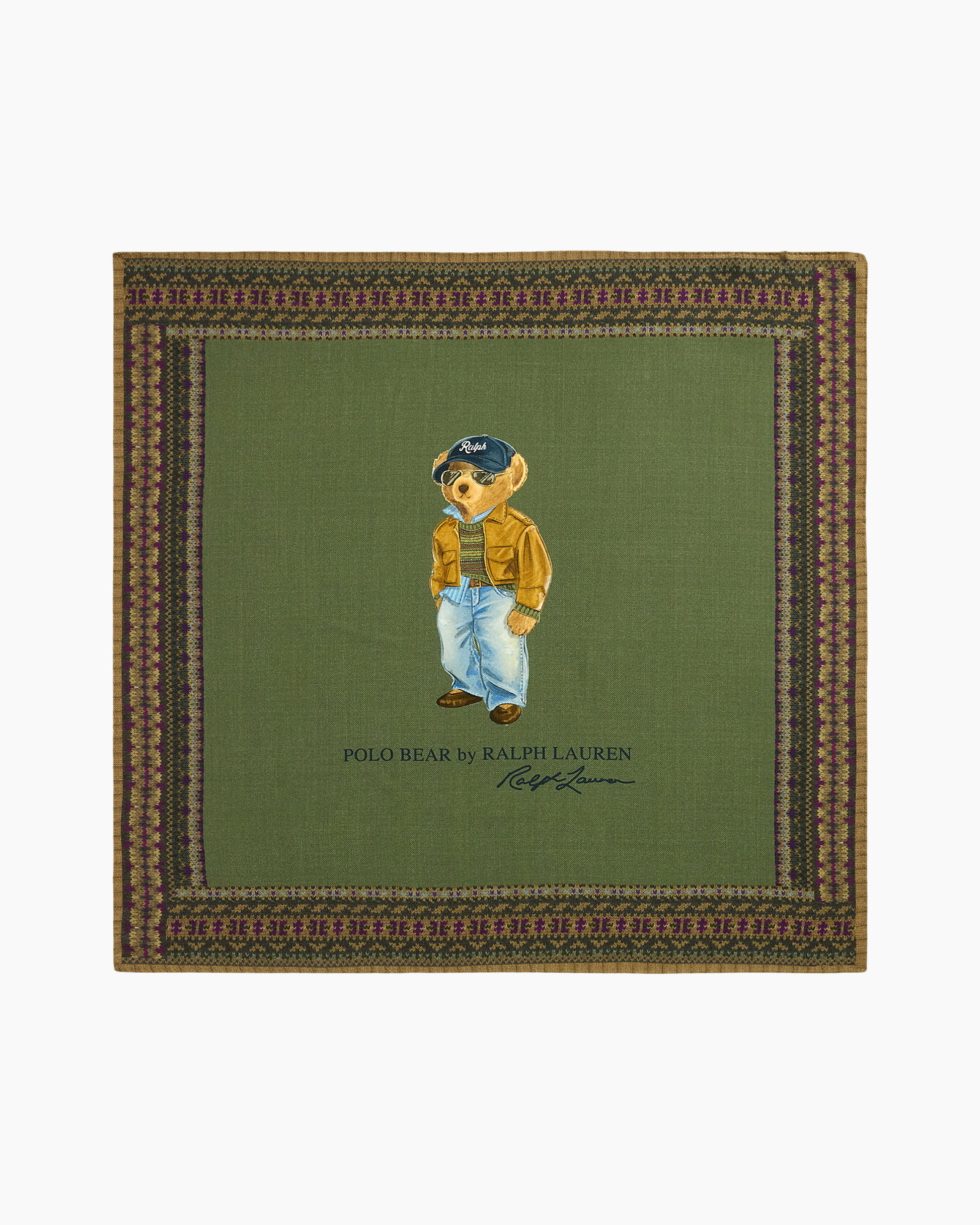 towel, scarf, bear,  Polo Ralph Lauren, green border
