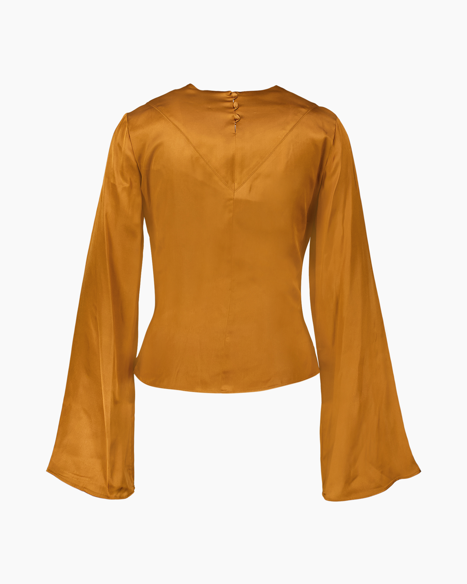 blouse, silk, long-sleeve, button-back, solid-color