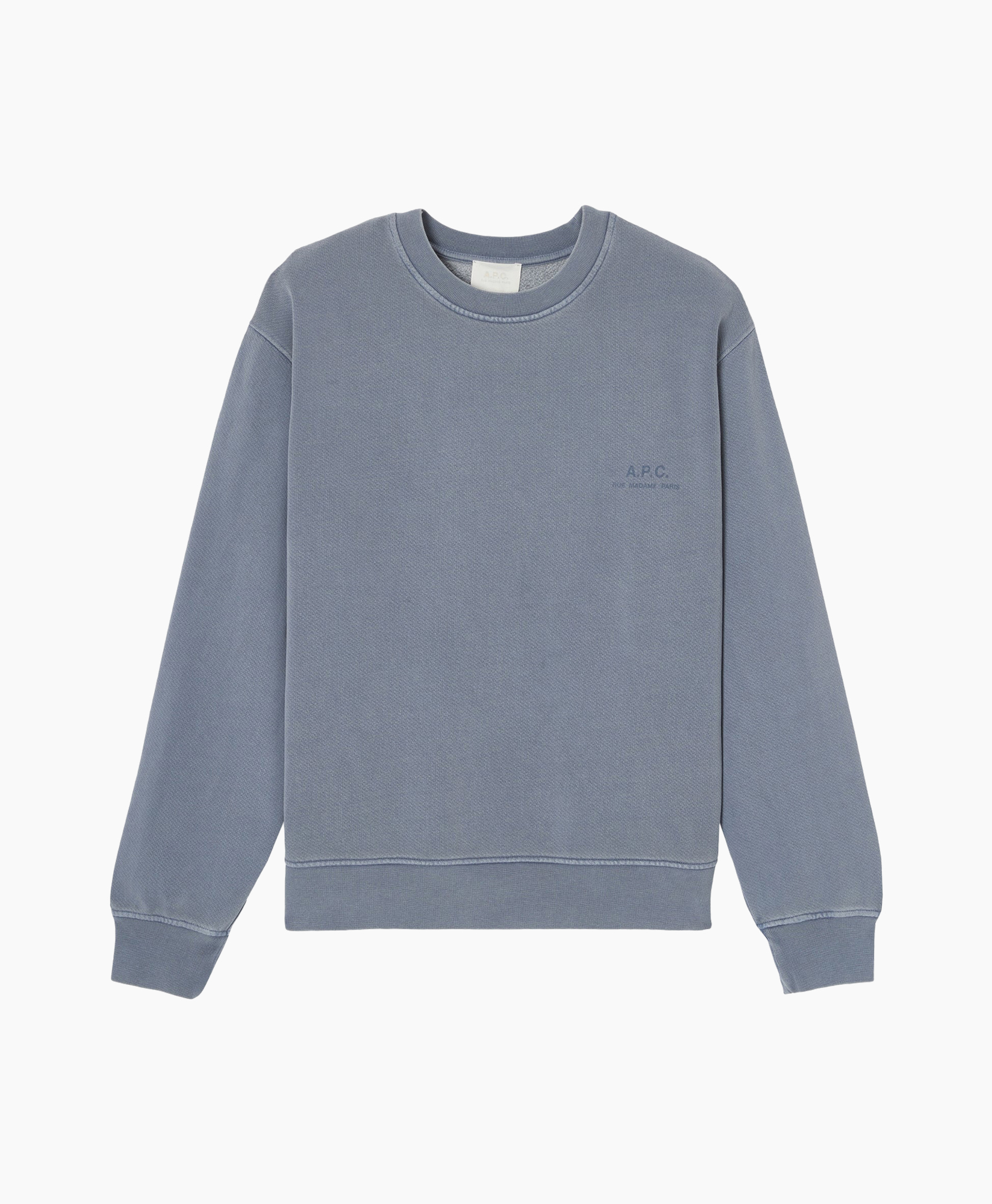 sweatshirt, long-sleeve, crewneck, solid, light blue