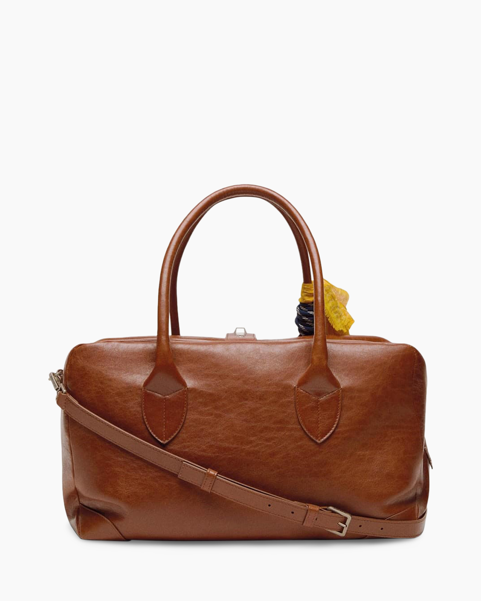 brown, leather, handbag, shoulder strap, duffel bag