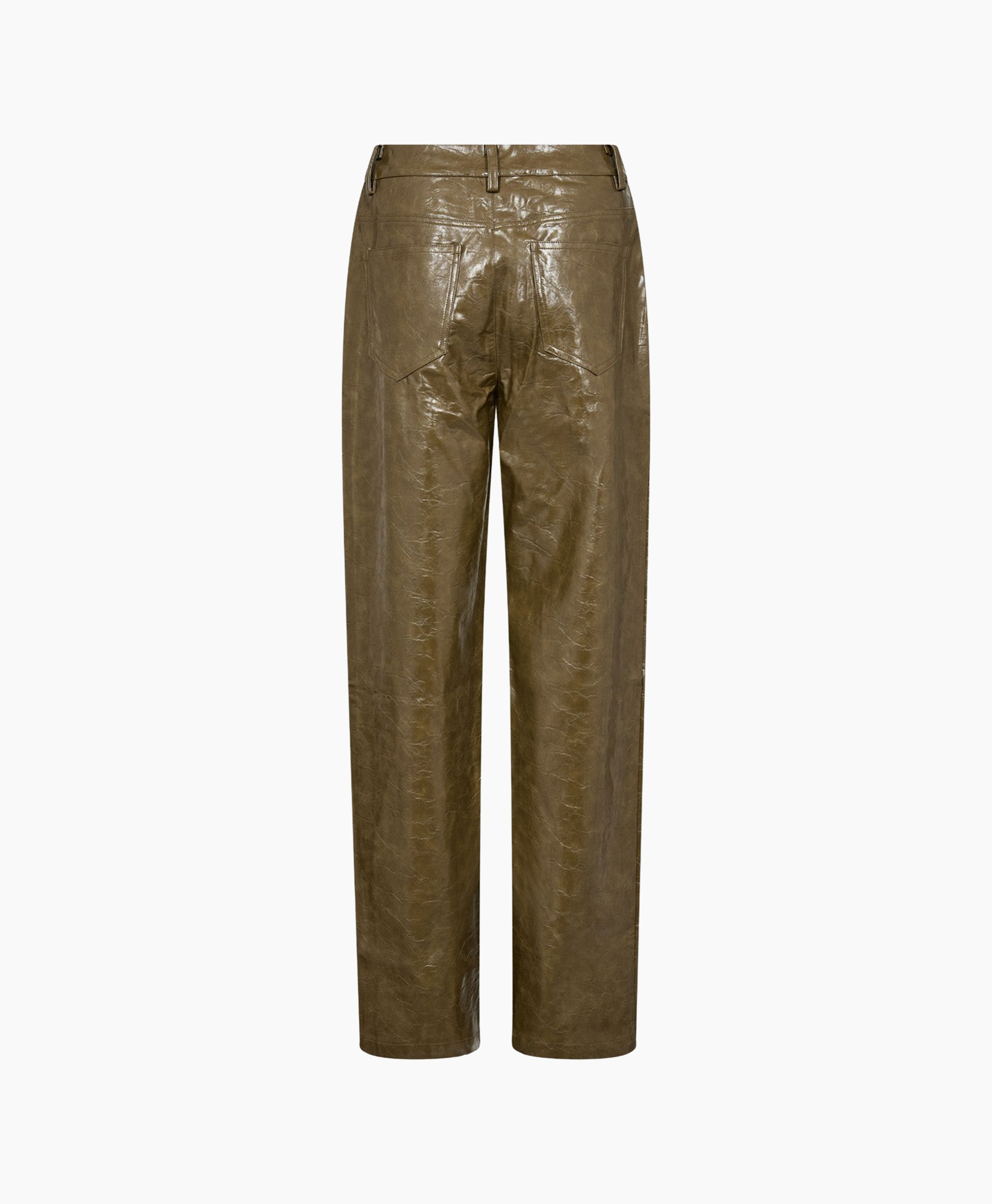 pants, leather, brown, wide-leg, front-seam
