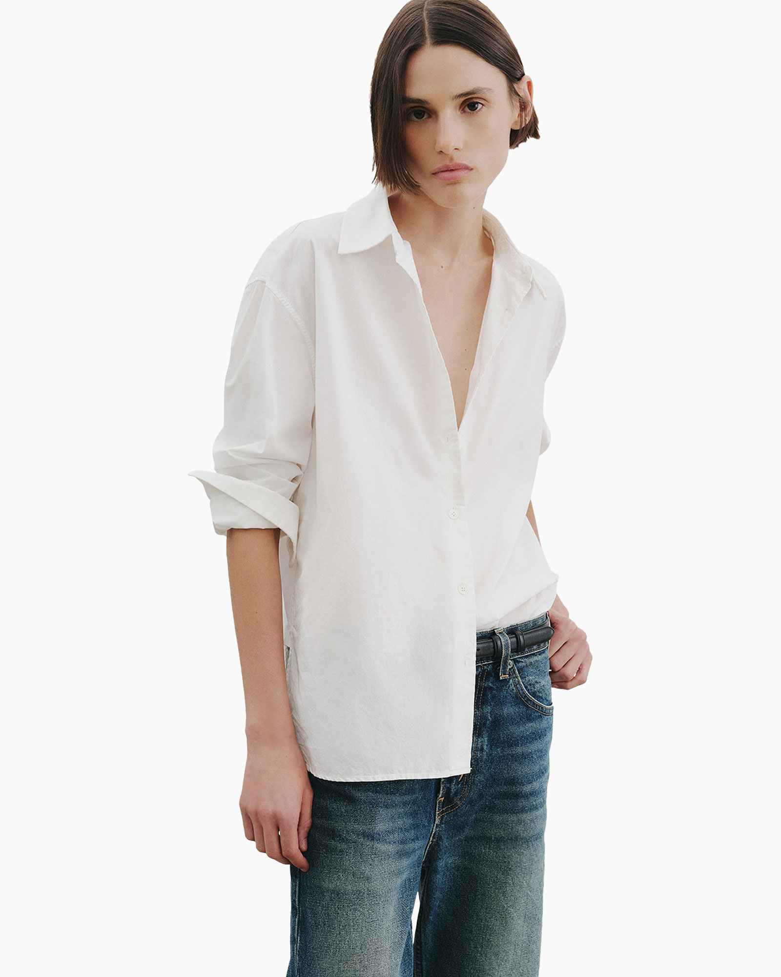 Blouse, Clothing, Shirt, Person, Jeans