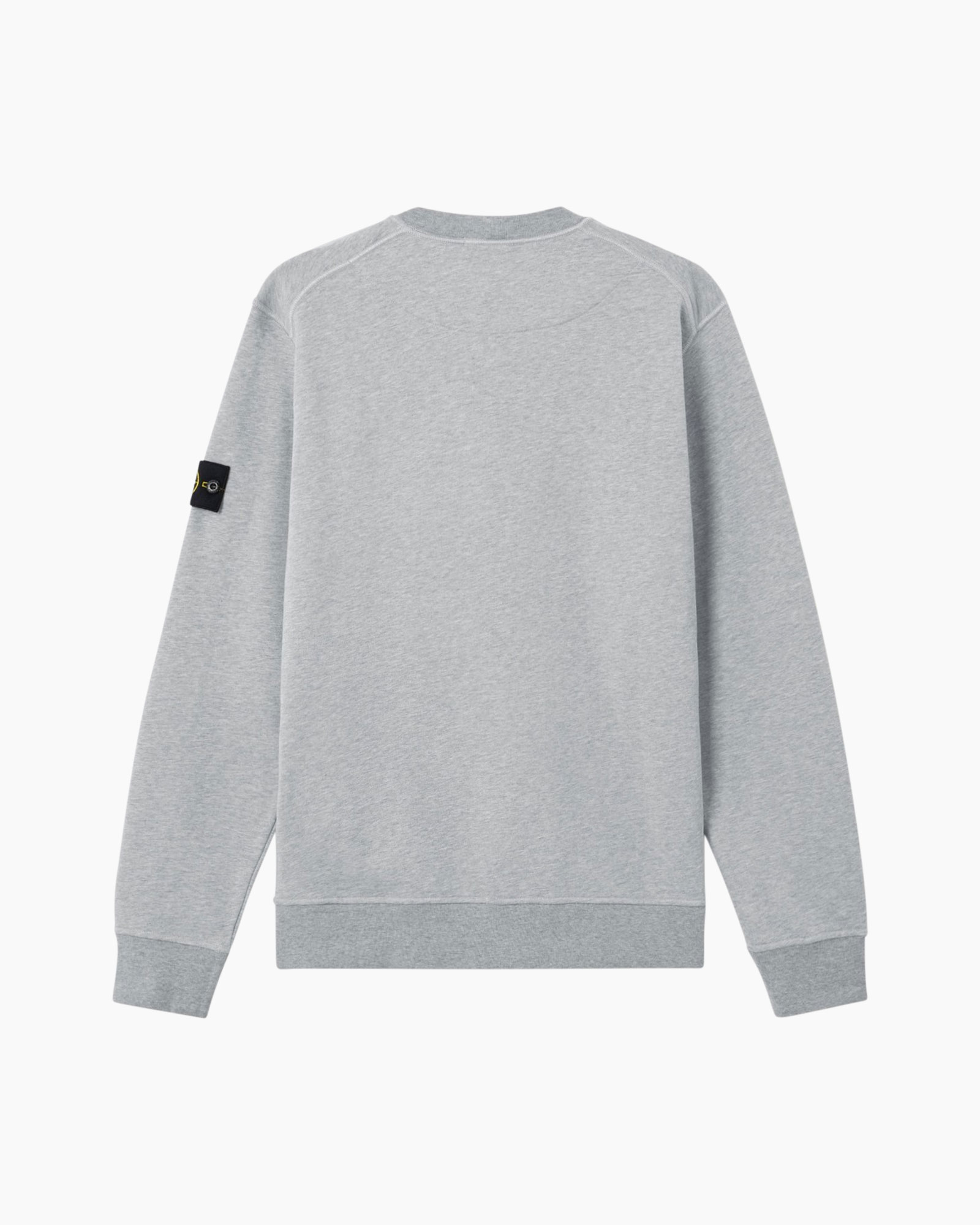 sweatshirt, long sleeve, grey, crew neck, patch label