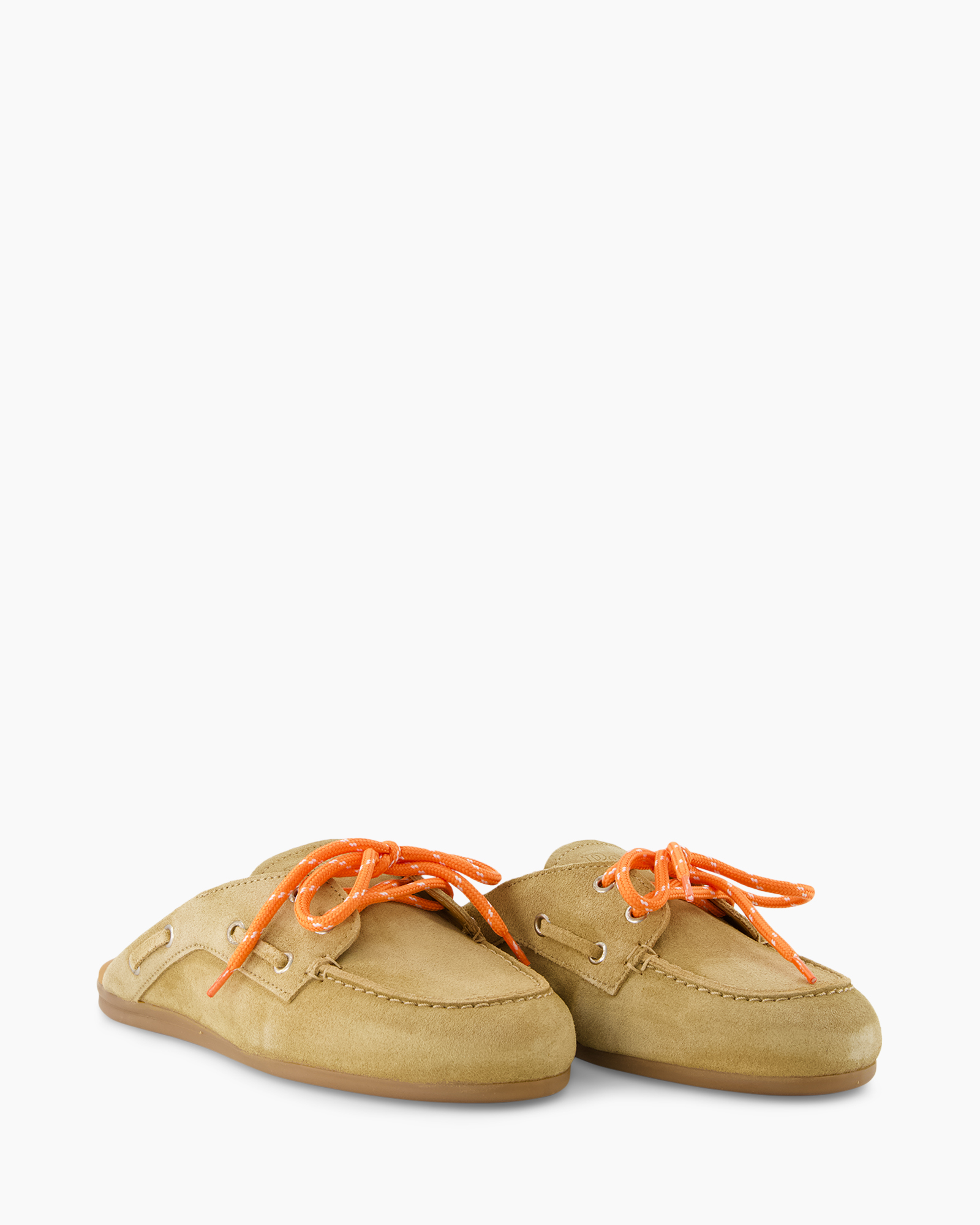 loafer, saddle, suede, orange laces, casual shoe