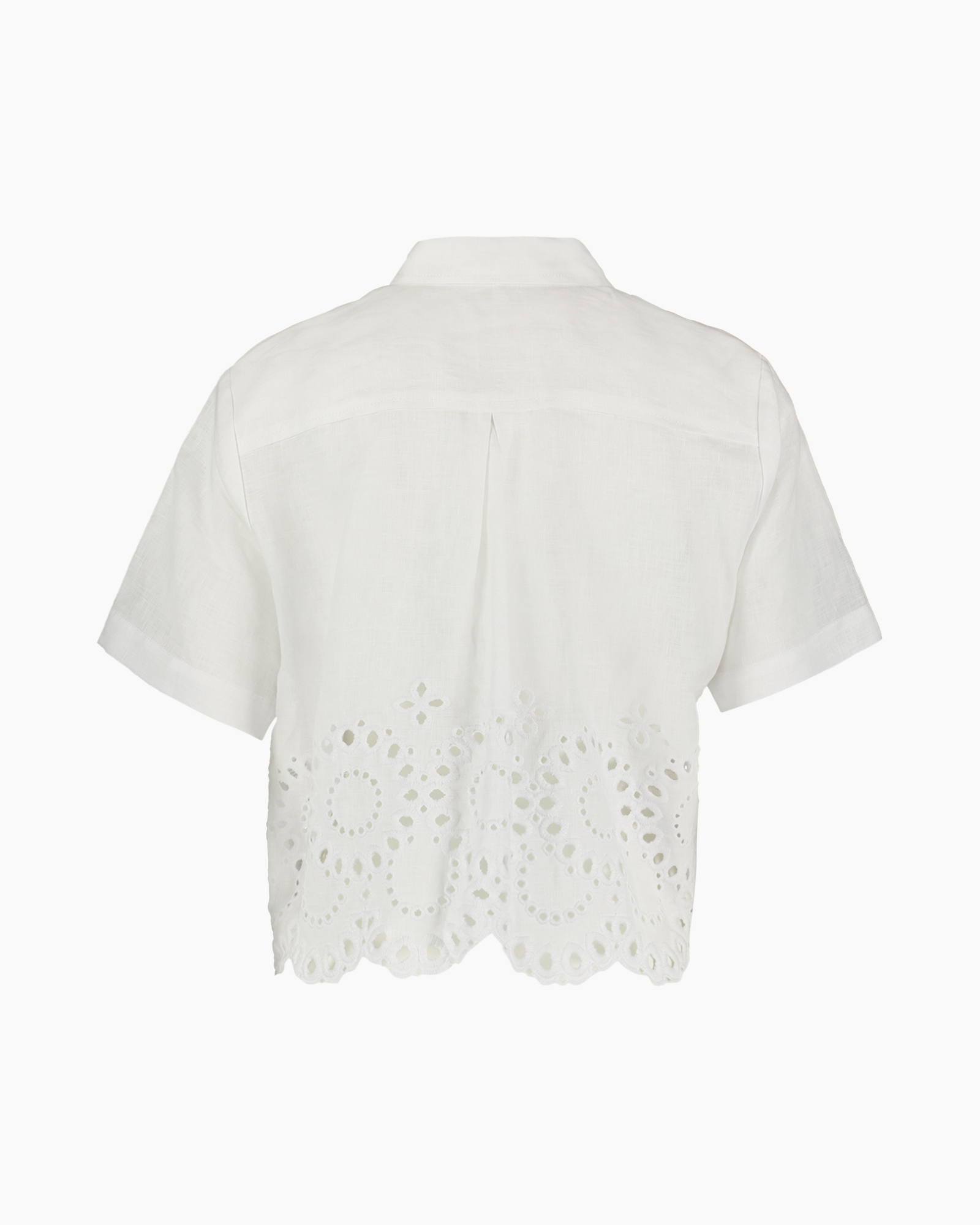 shirt, blouse, embroidered, eyelet, white