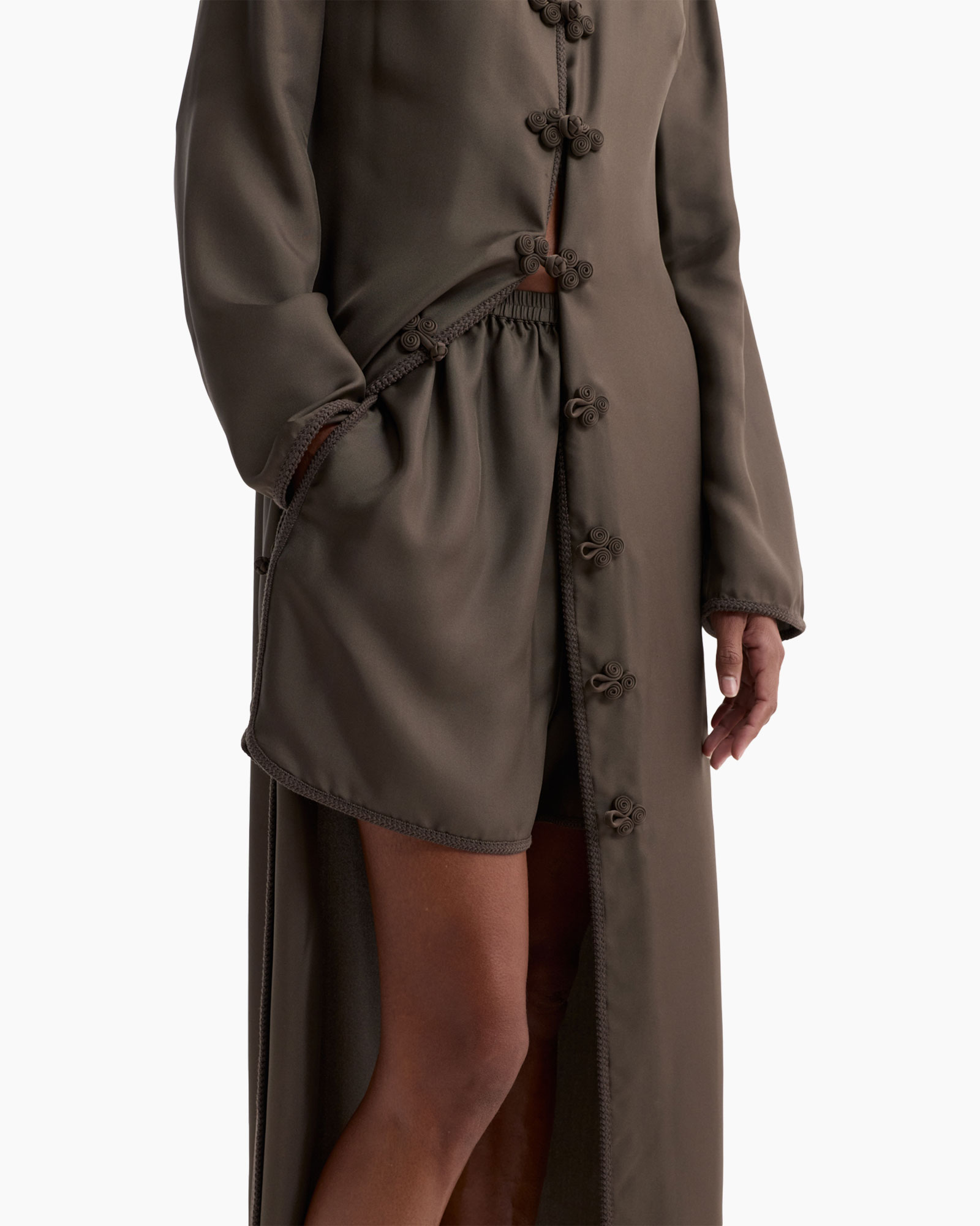 coat, long coat, buttoned, slit, pocket