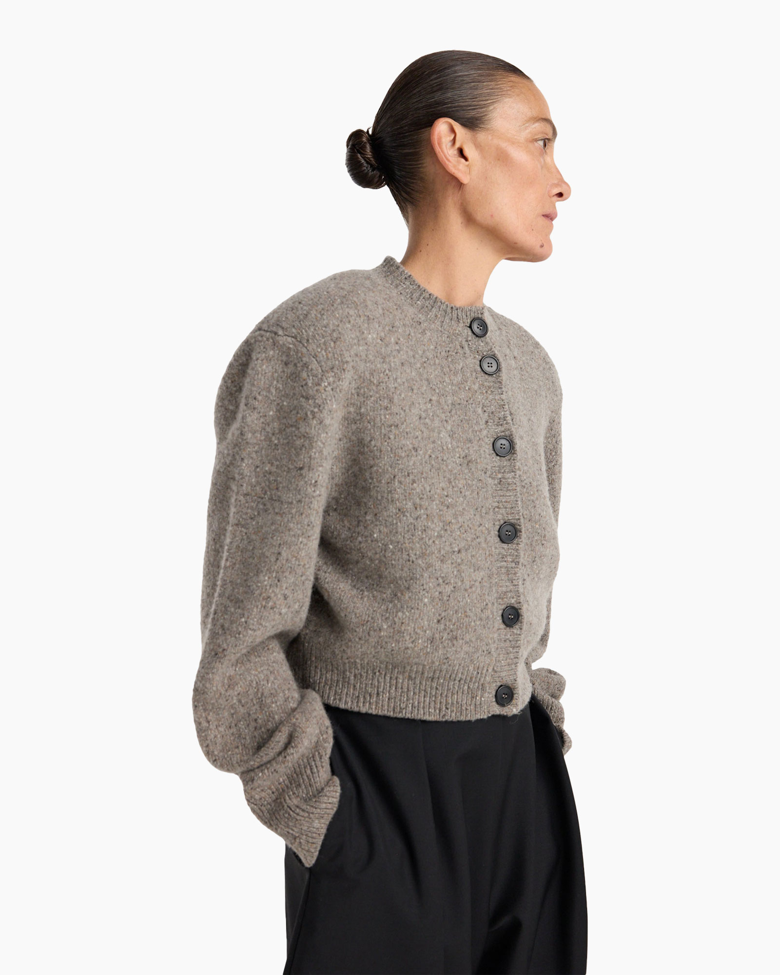 cardigan, knit, buttons, beige, long-sleeve