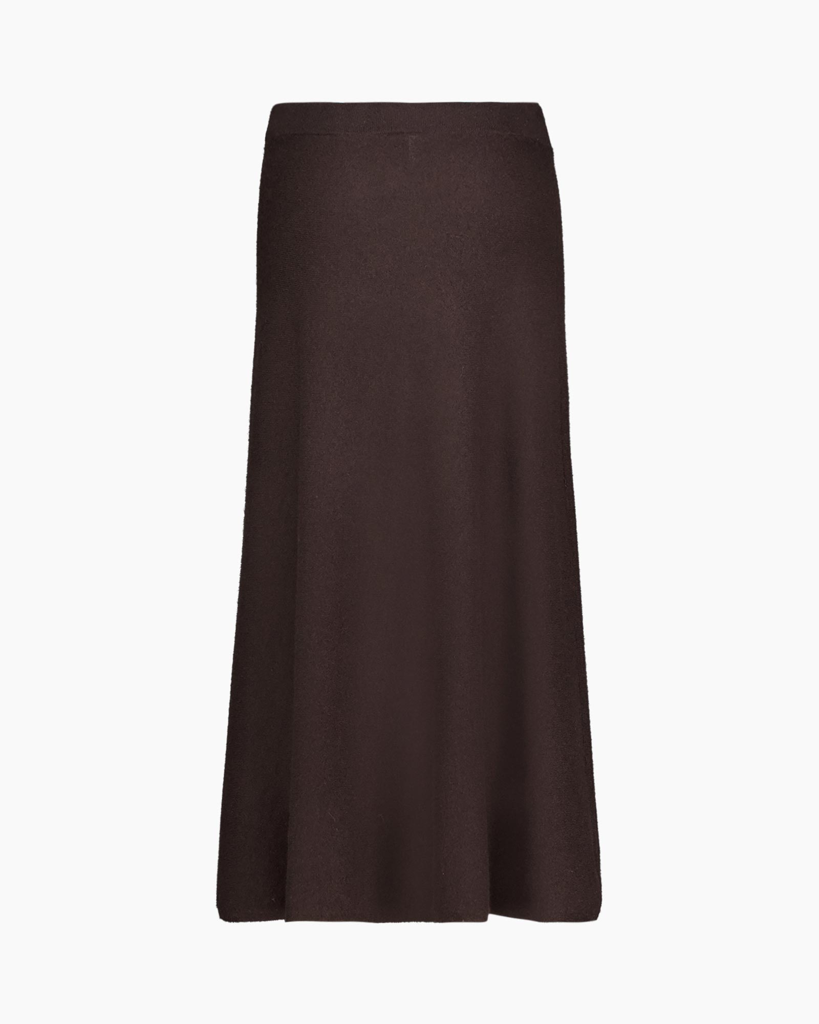 skirt, A-line, midi, brown, knit